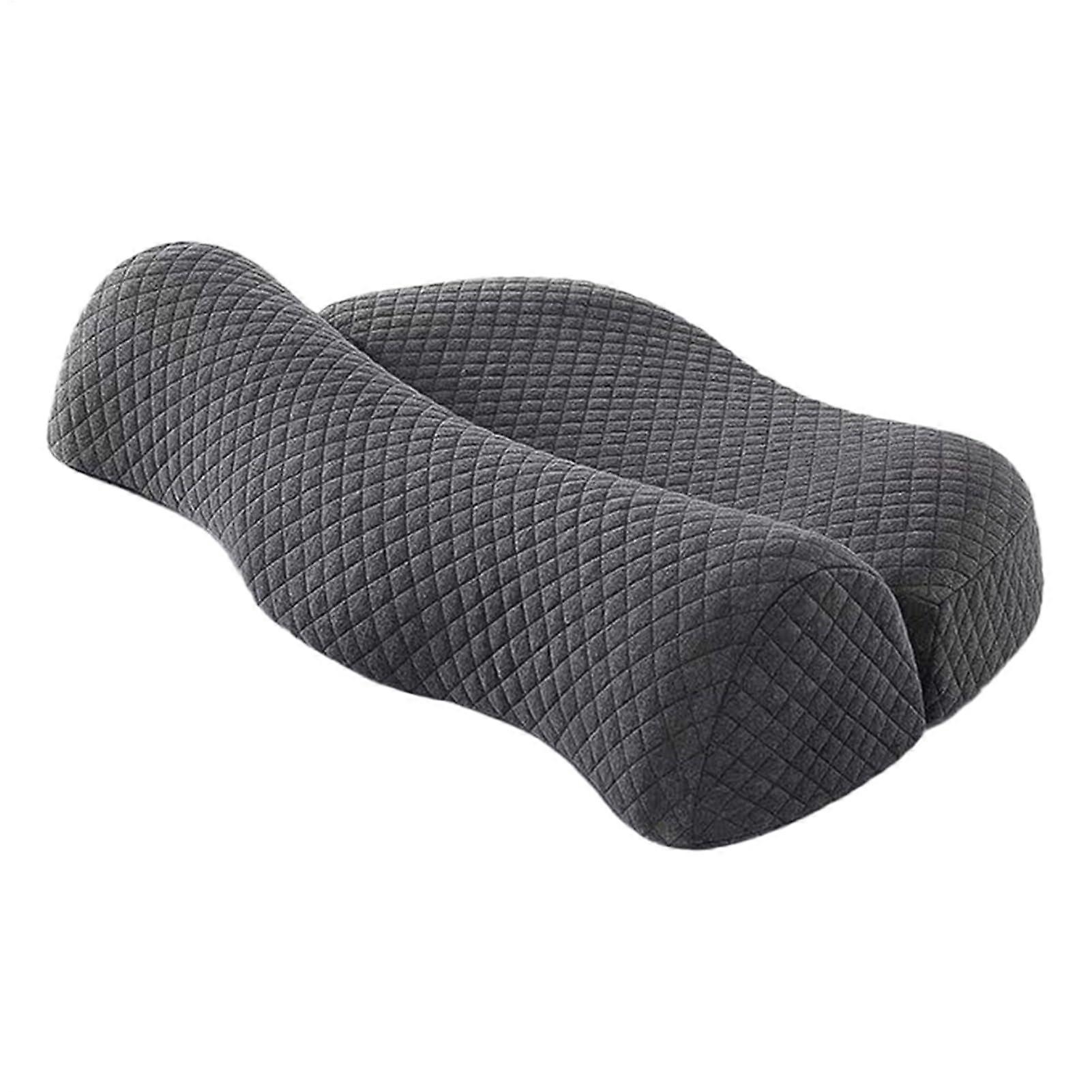Neck Support Pillow for Side Sleepers, Gray Foam Pillow with Cooling Effect for Home, Car and Airplane Travel