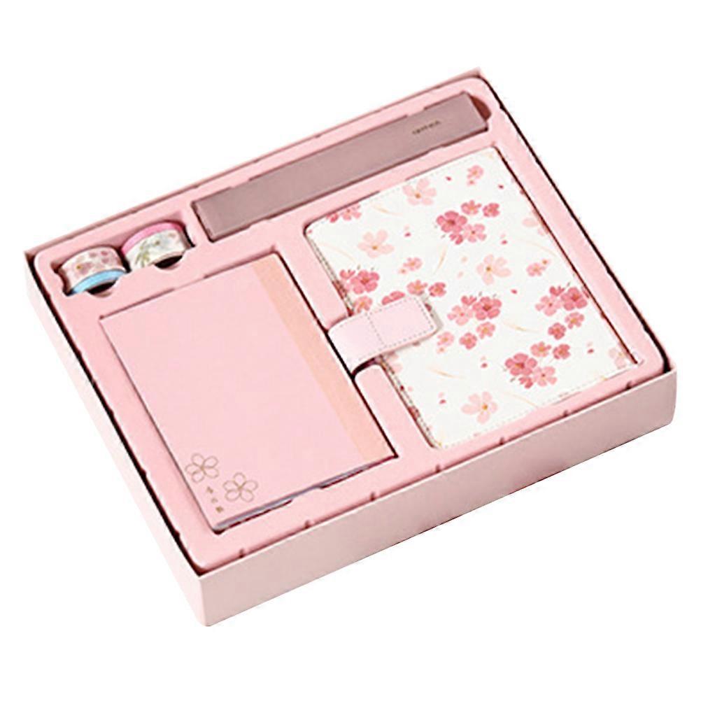 Beautiful Pink Notebook Set with PU Cover for Writing Perfect Size A5 Portable Great Gift