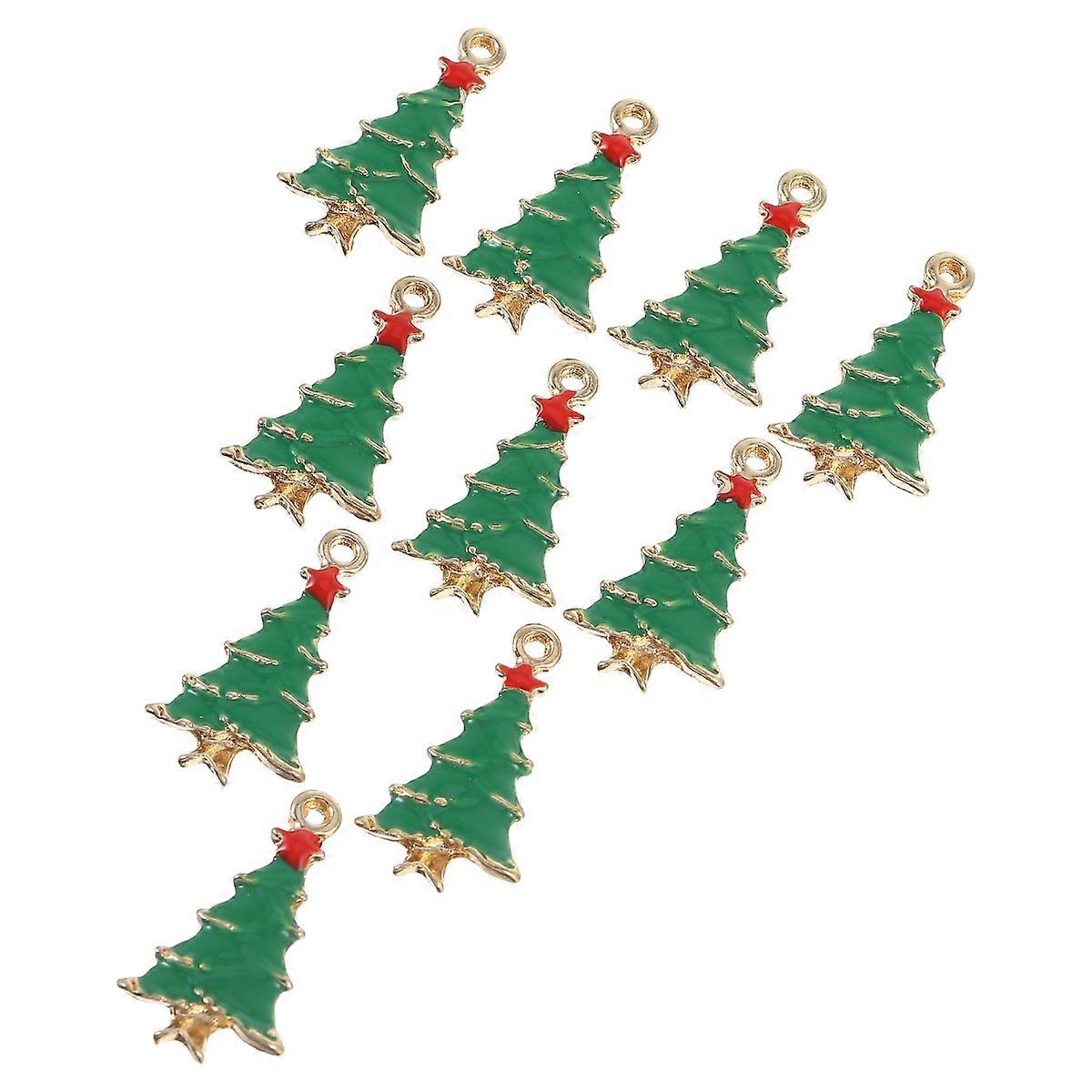 Here's a refined and engaging product description for your **10pcs Christmas Tree Jewelry Charms Pendants Durable Oil Drip Design**, suitable for use