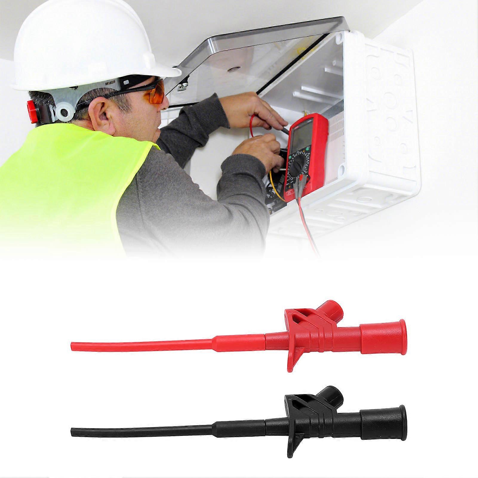 2Pcs Testing Probe Hook Clip PA Copper Stainless Steel Flexible Test Clips for Automatic Repairs