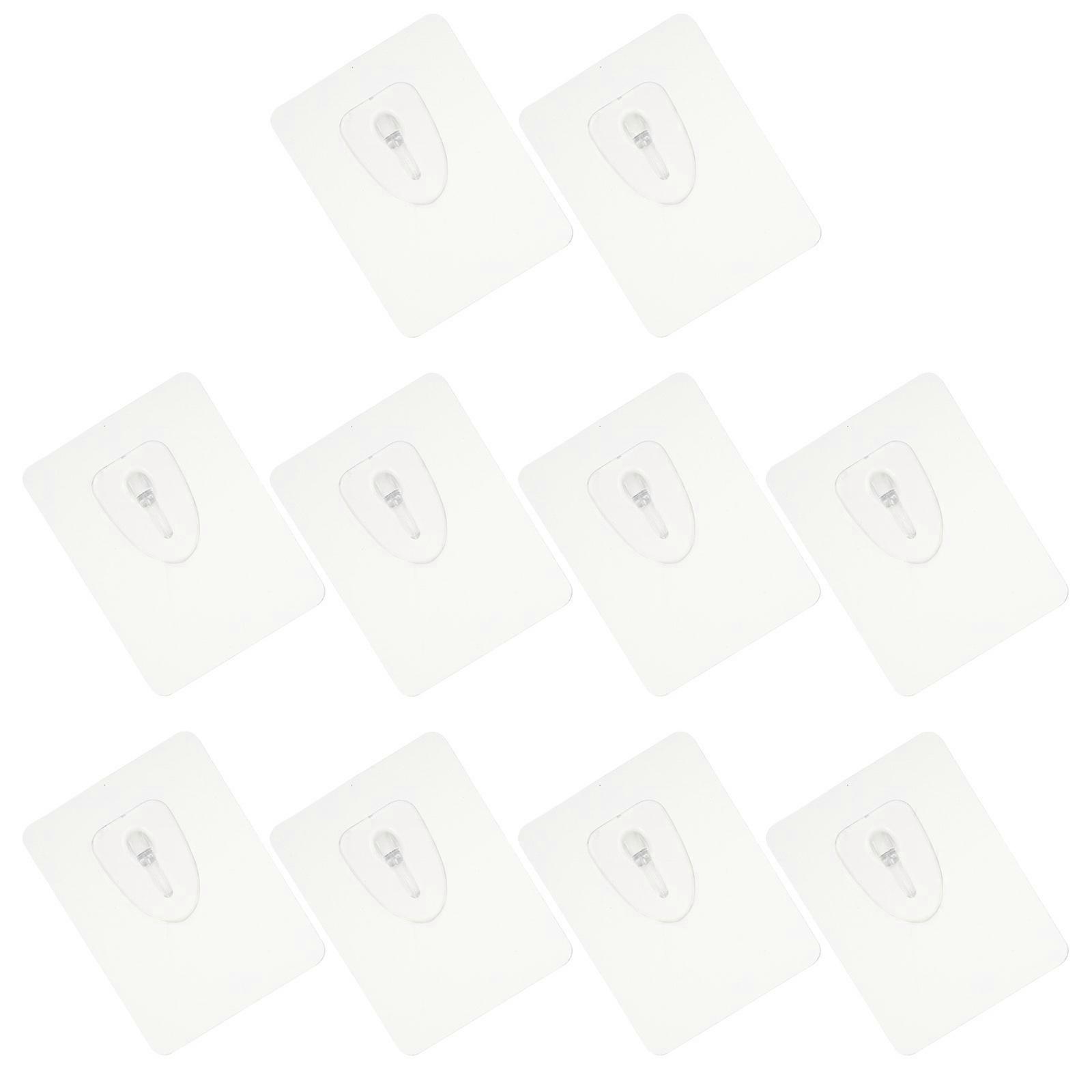 10Pcs Simple Adhesive Hooks In Transparent Color For General Users Designed To Add Style While Saving Space