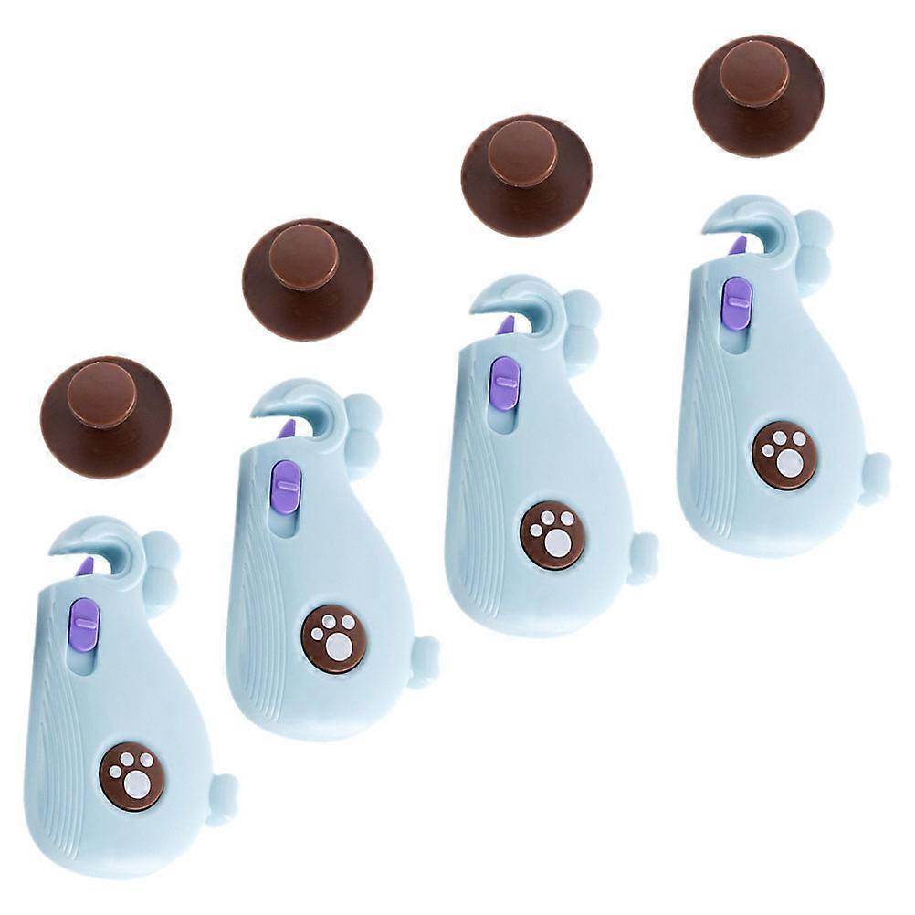 Baby Safety Cabinet Locks Set of 4pcs ABS Blue Easy Install with Adhesive Tapes for Indoor Use
