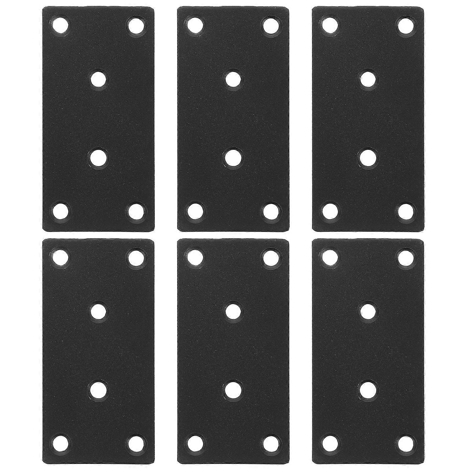 6 Sets Flat Metal Brackets for Wood Furniture Repair and Fixing Straight Plates with Screws for Secure Support Stability