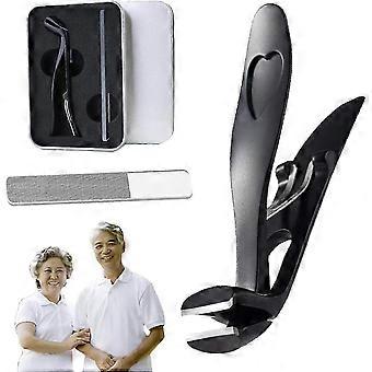 Tagliaunghie ergonomici per anziani con set di lime per unghie, tagliaunghie grandi per unghie spesse e incarnite, impugnatura comoda per un facile taglio