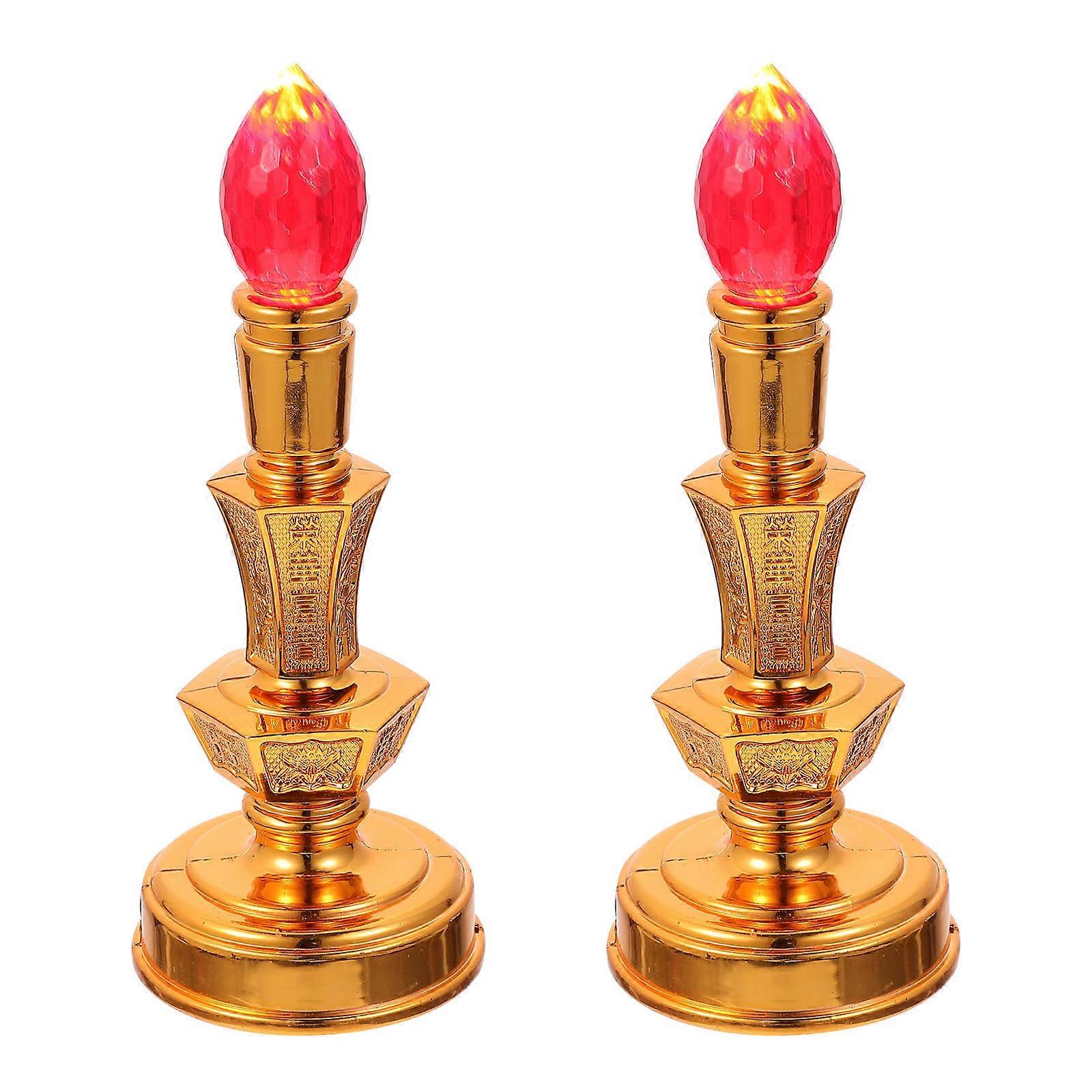 Electronic Candle Light Delicate Electric Candle Lamp for Decor 1Pair