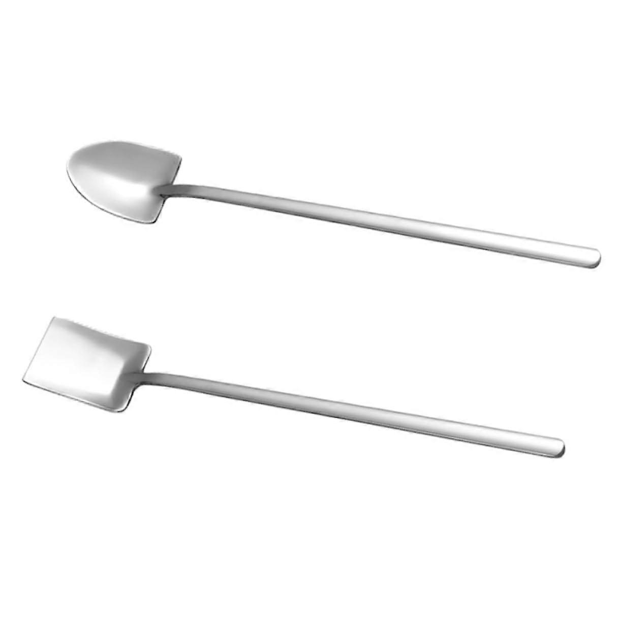 4-In-1 Ice Cream Spoon Set Flat Pointed Stainless Steel Handle For Bar, Home, And Restaurant