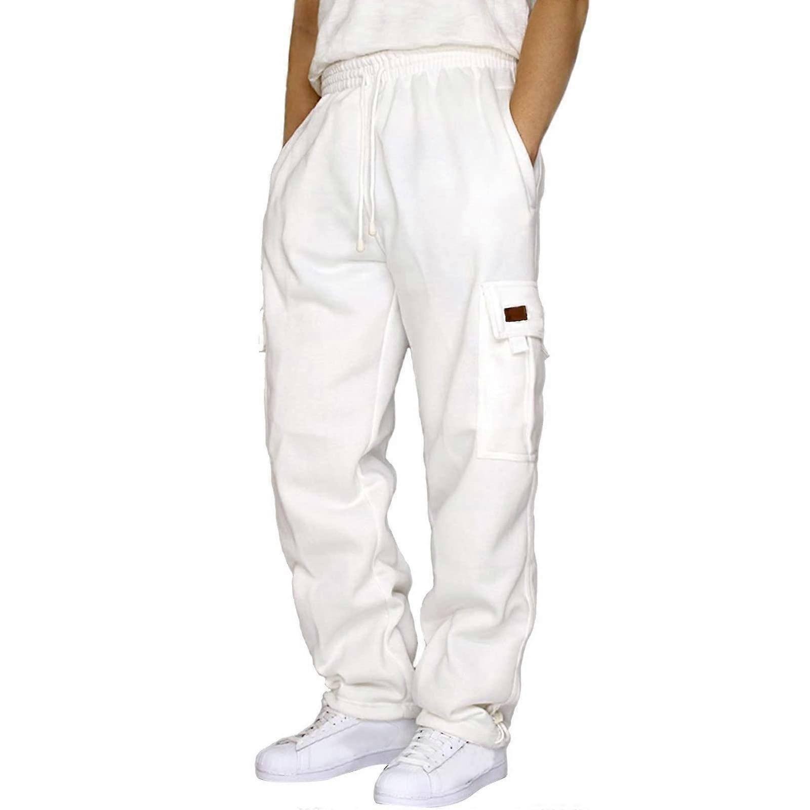 Men's Cotton Cargo Pants with Pockets, Elastic Waist, Regular Fit Ref: 7786
