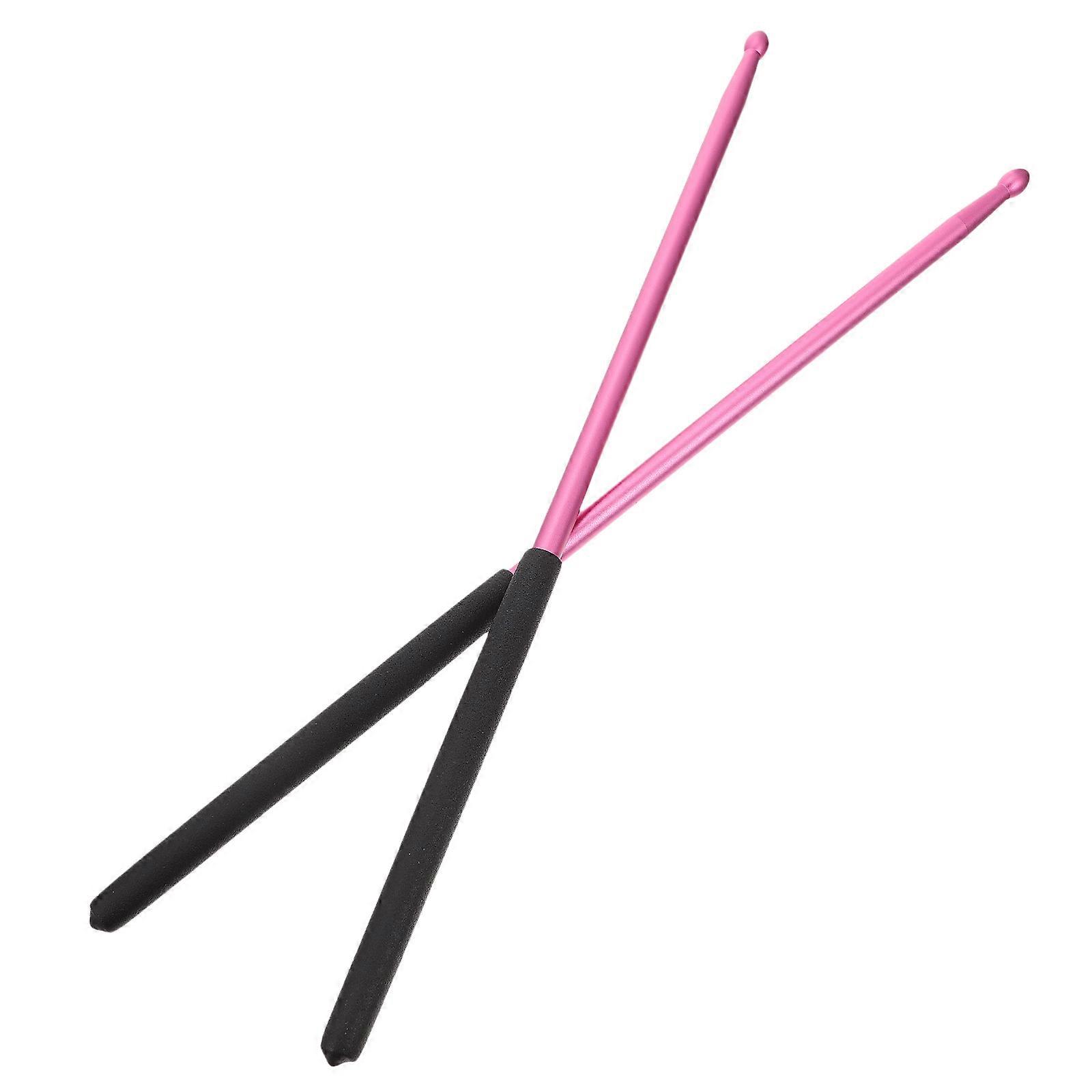 2Pack Aluminum Drum Sticks Practical Accessories For Beginners Music Practice 41X1.4X1.4CM Rosy Durable Design