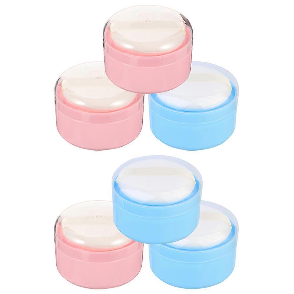 Portable Plastic Empty Powder Puff Case 6Pcs Child-friendly And Design For Daily Use