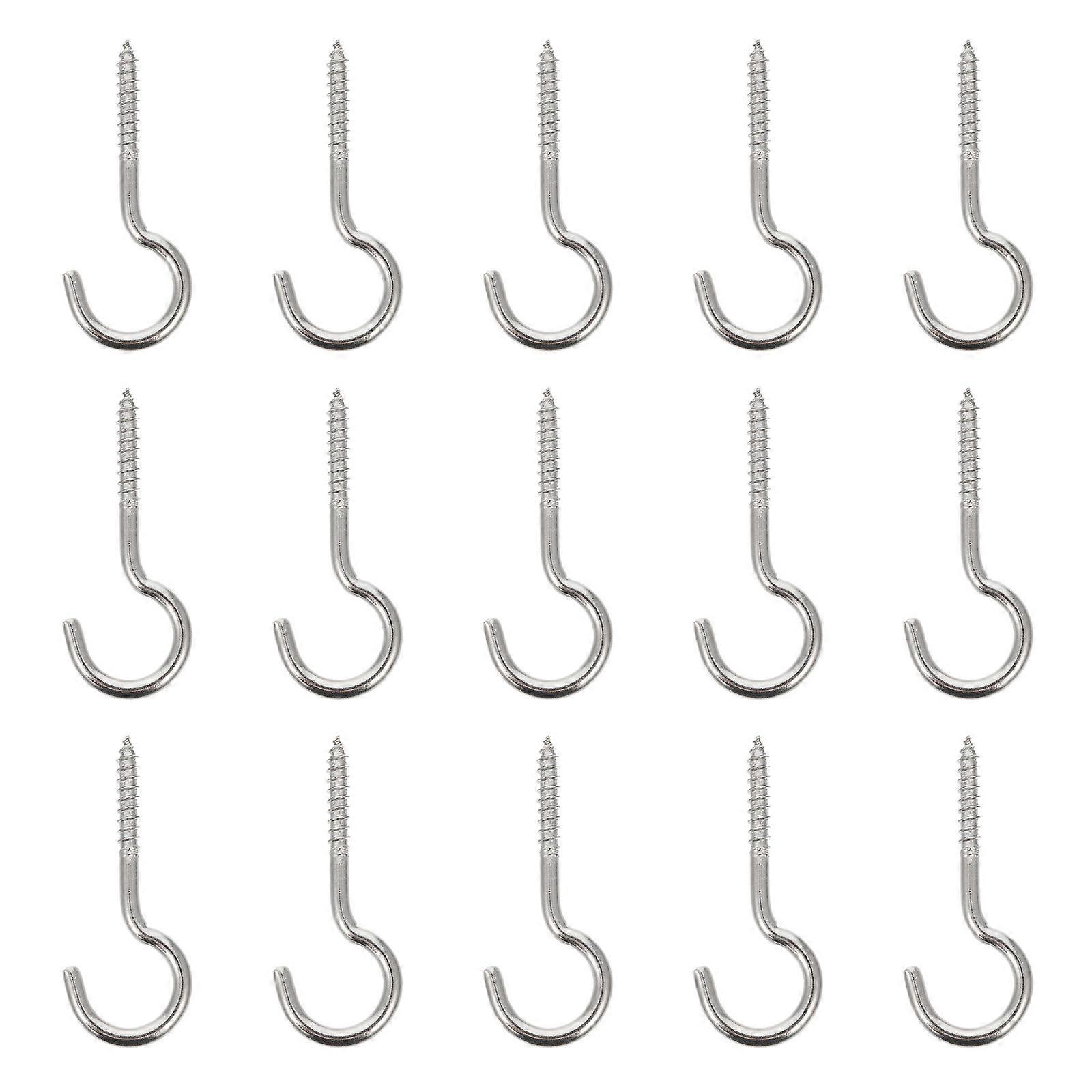 Screw Hooks Eye Bolts 20 Set Multipurpose Silver Heavy Duty For Home And Garden Applications