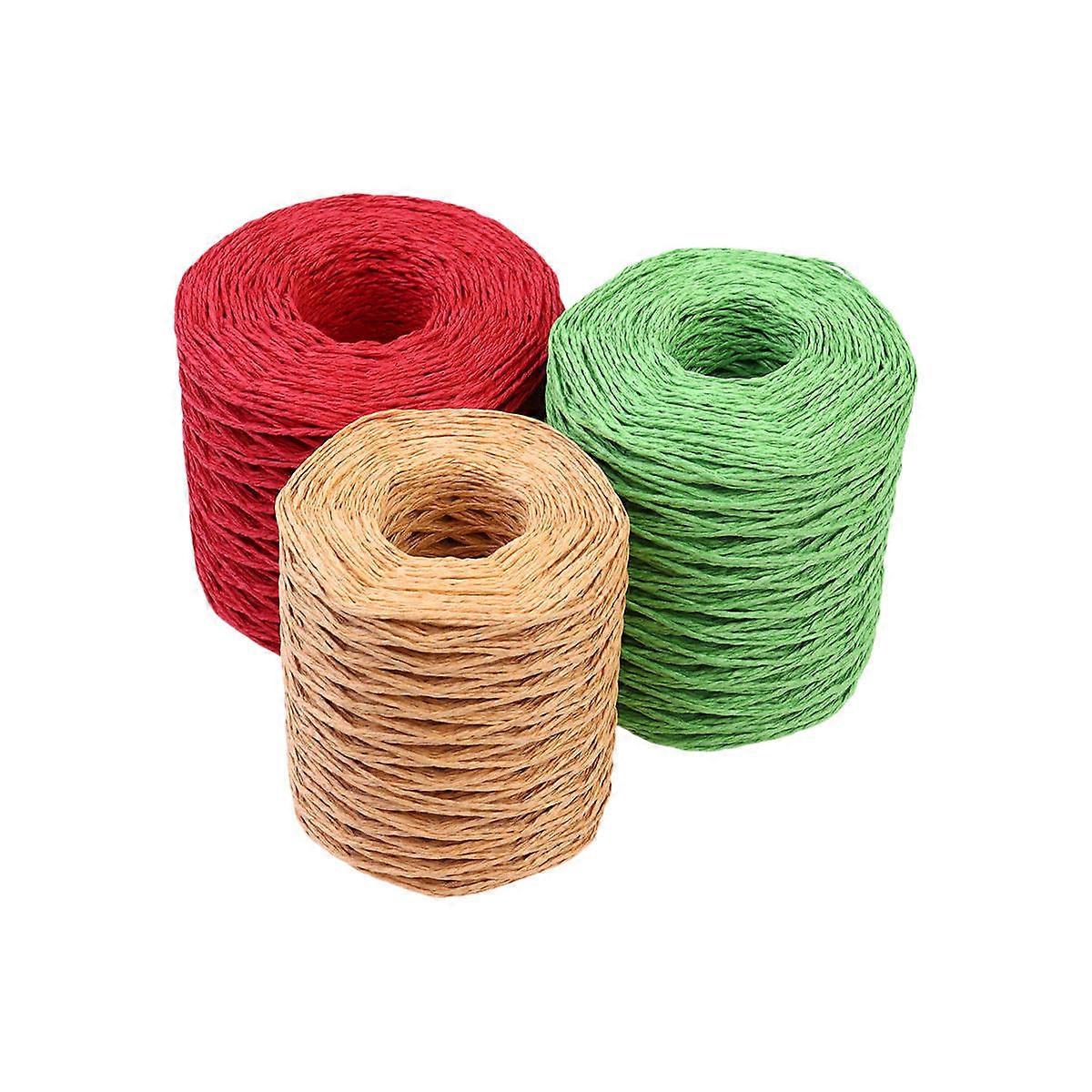 200m Craft Packing Paper Twine For Christmas Tree Embellishment Suitable For Decorative Items 3 Rolls Per Set