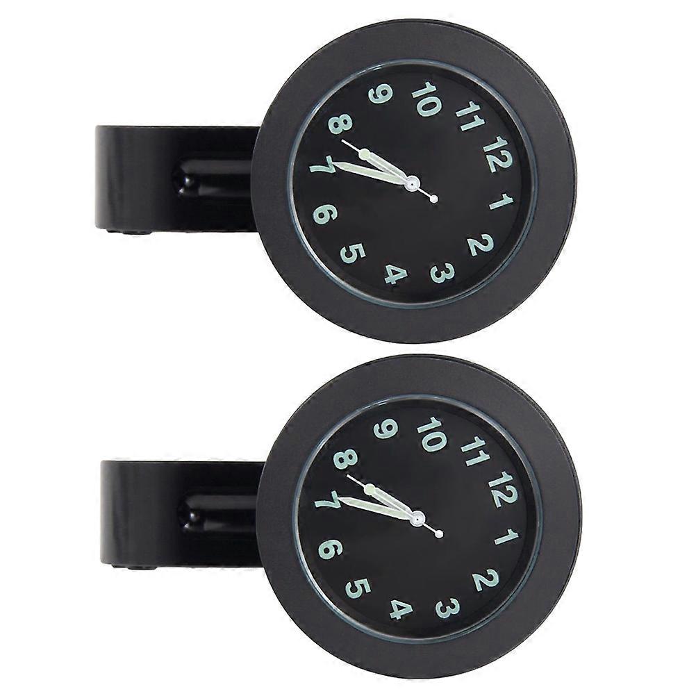 Minimalist Style Mini Motorcycle Clock Bike Clock For Riding 2.1X1.8X1.7in Easy To Read Time Display 2Pcs