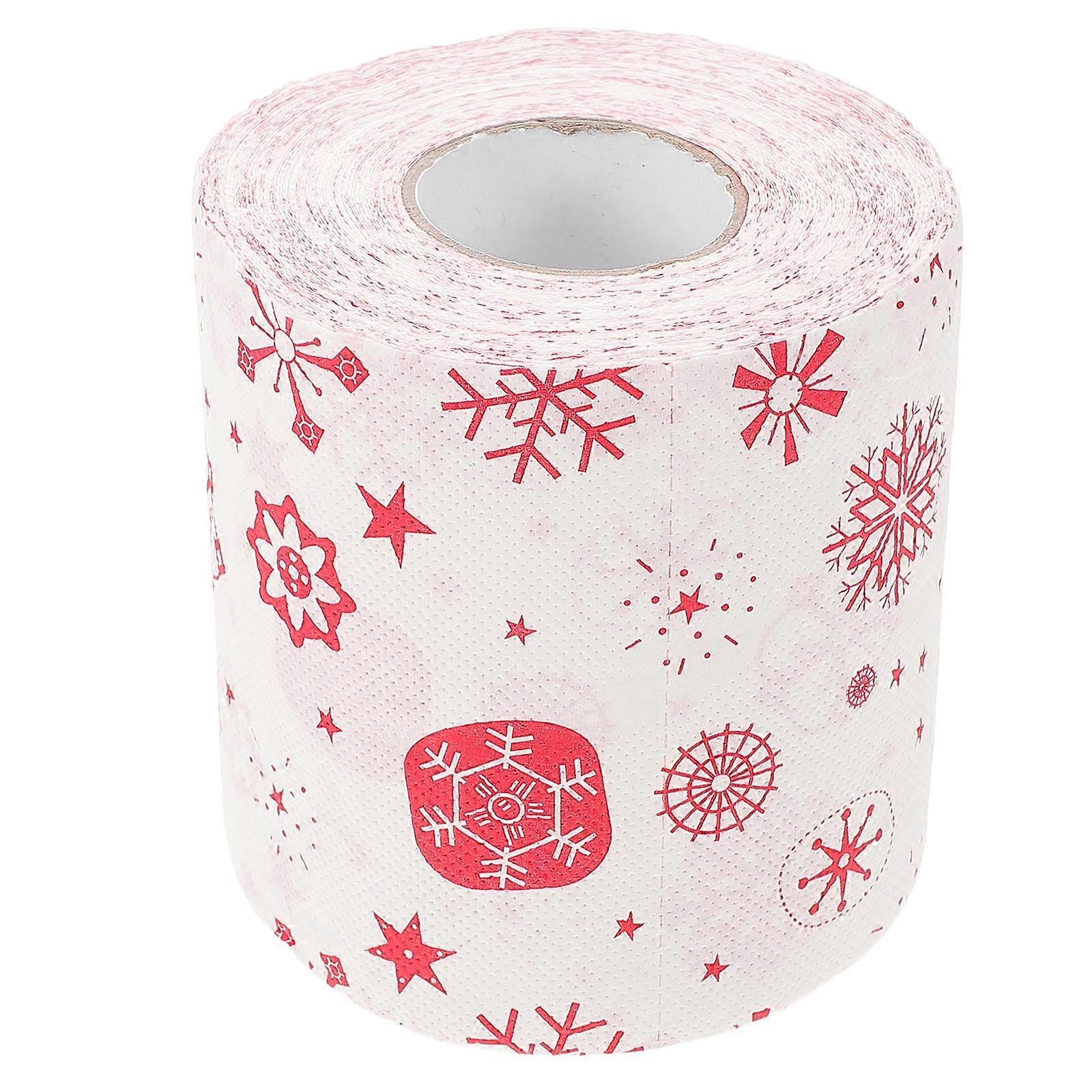 Festive Toilet Paper Roll With Creative Christmas Patterns Perfect For Home Decoration 1 Roll