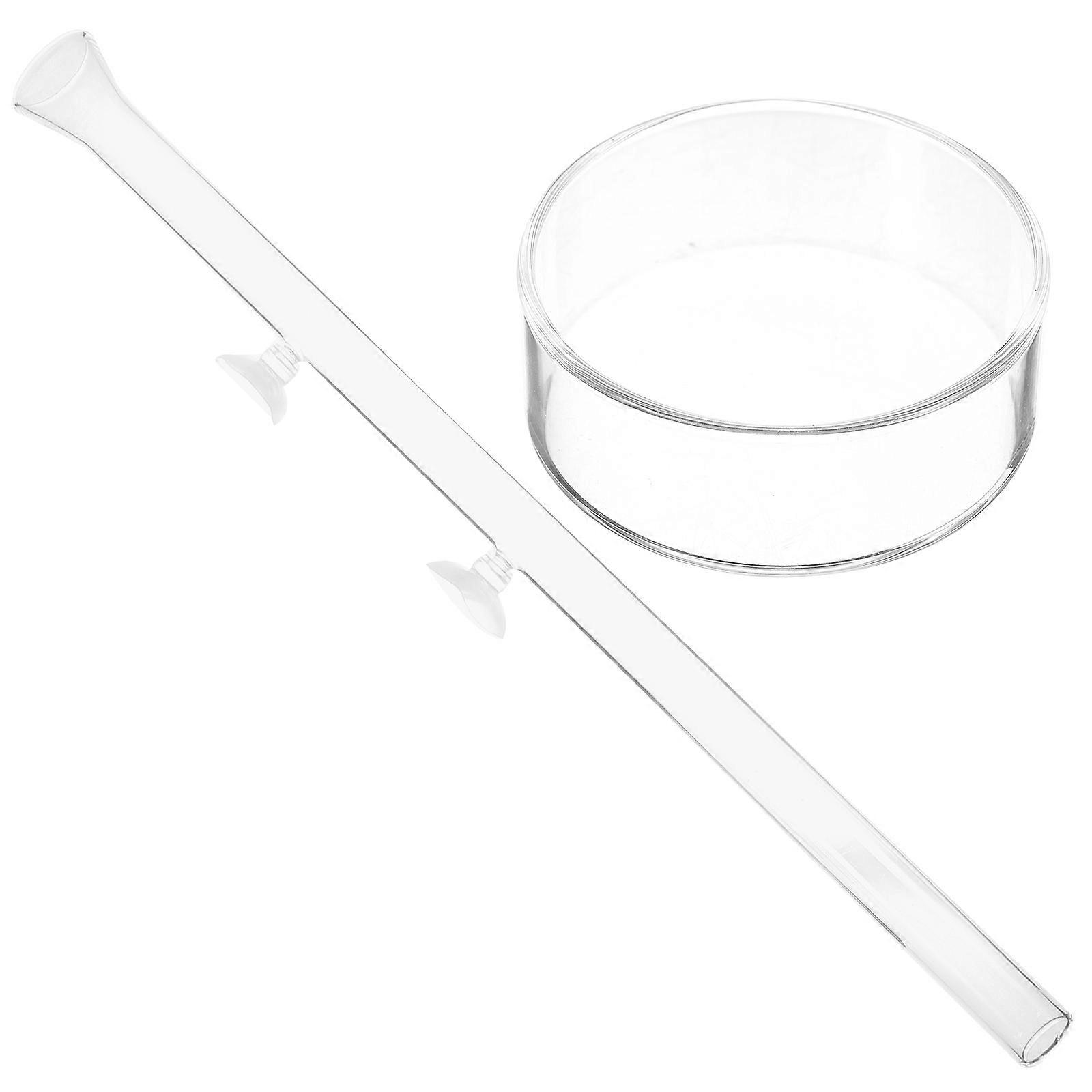 1 Set of Transparent Fish Feeding Tube Aquarium Equipment for Fish Tank Maintenance 40x6cm Suction Cup Convenience
