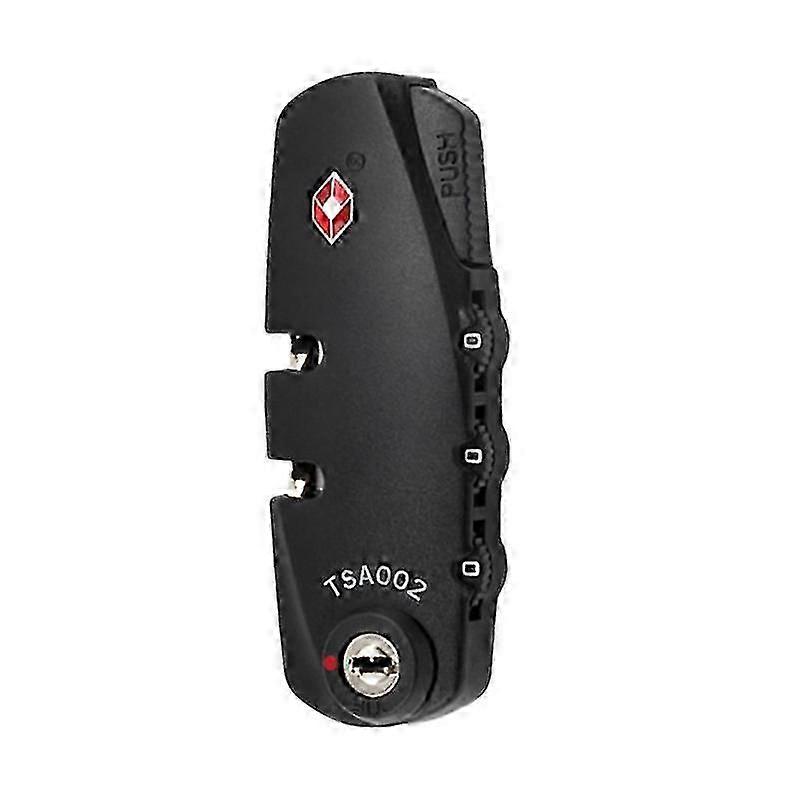 Portable Tsa Customs Code Lock 3 Digit Combination Password Lock Padlock (black)