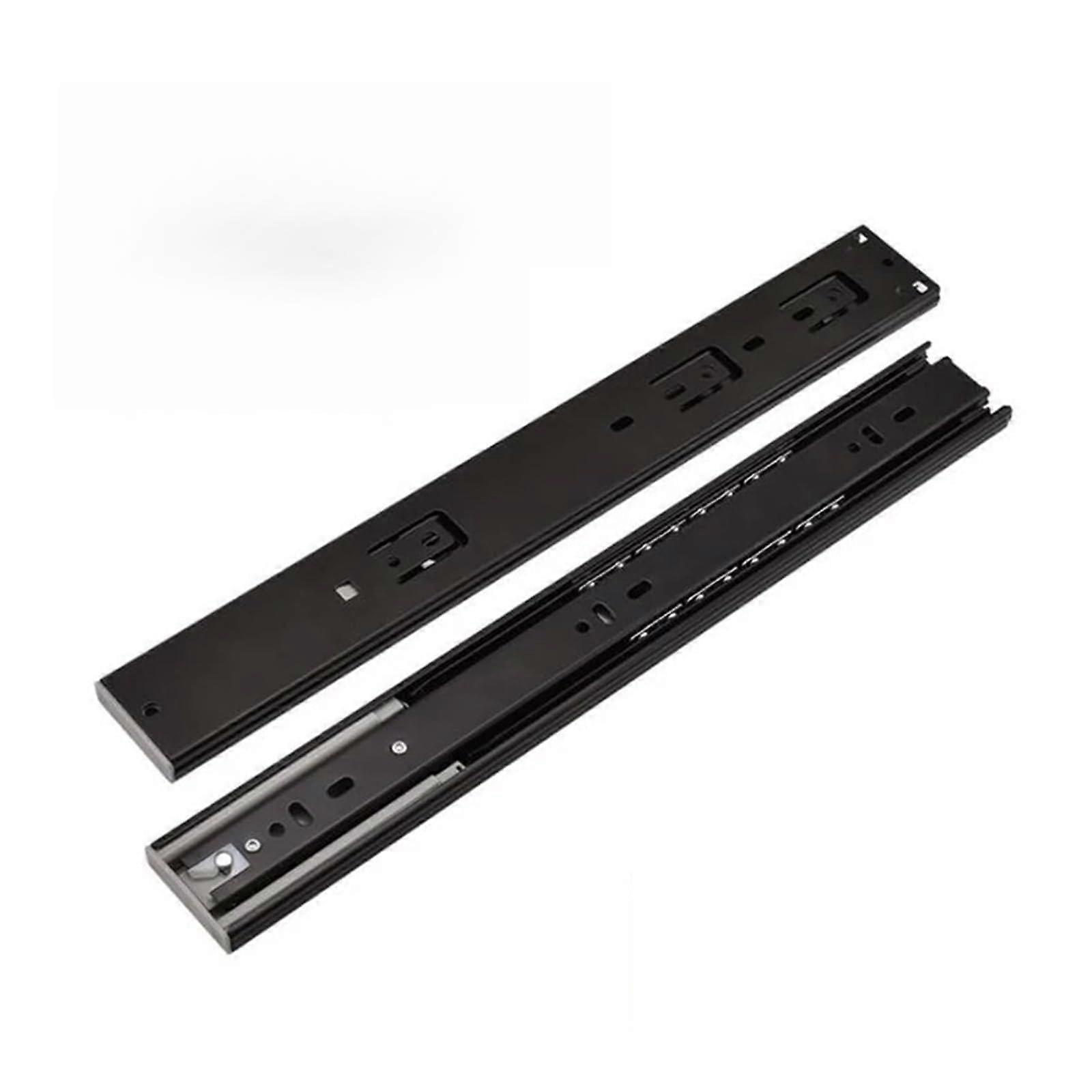 2 pieces of 3piece sliding rails, drawer slides, steel ball bearings, 16 inches (black)