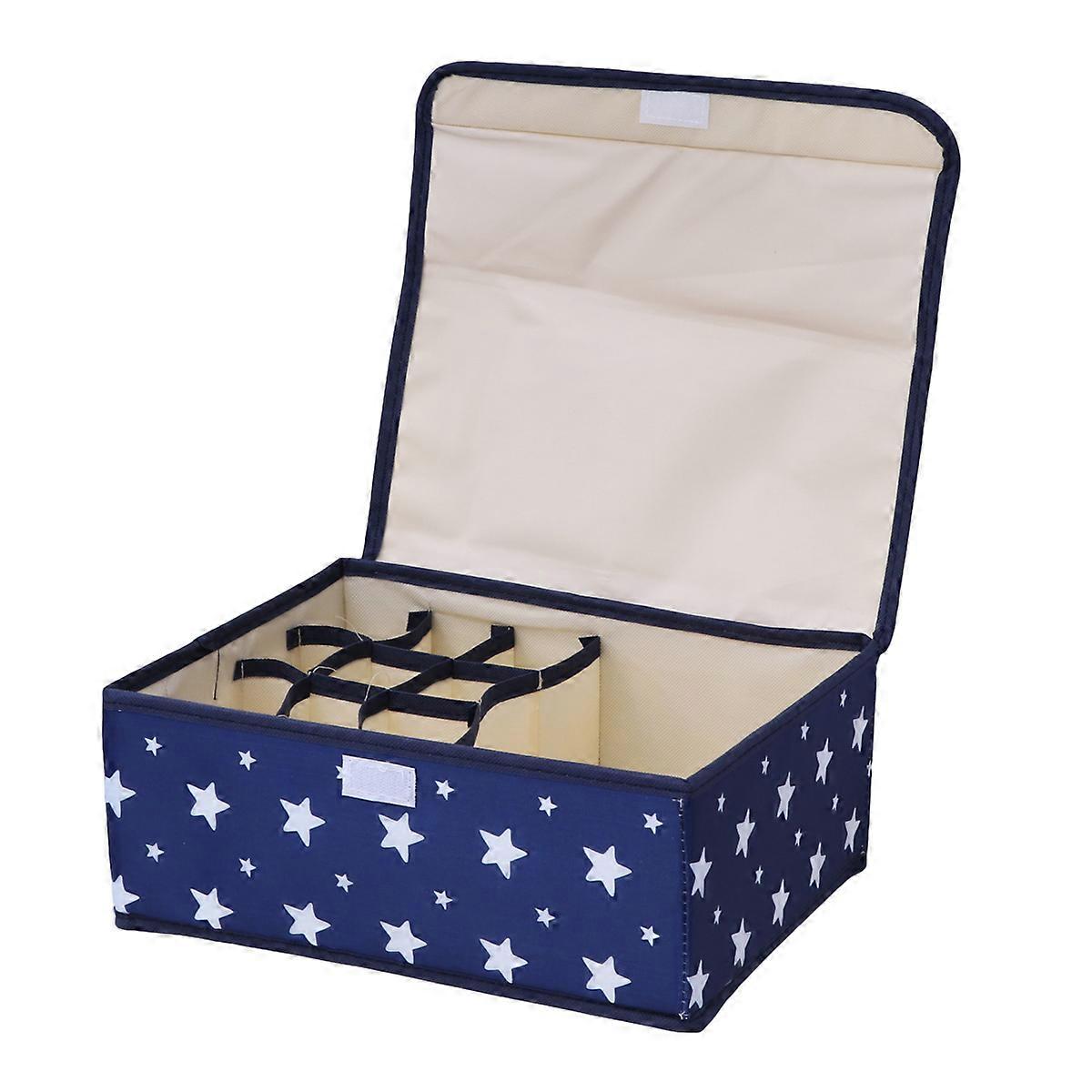 Space Saver Storage Box for Underwear and Accessories Dark Blue 1Set