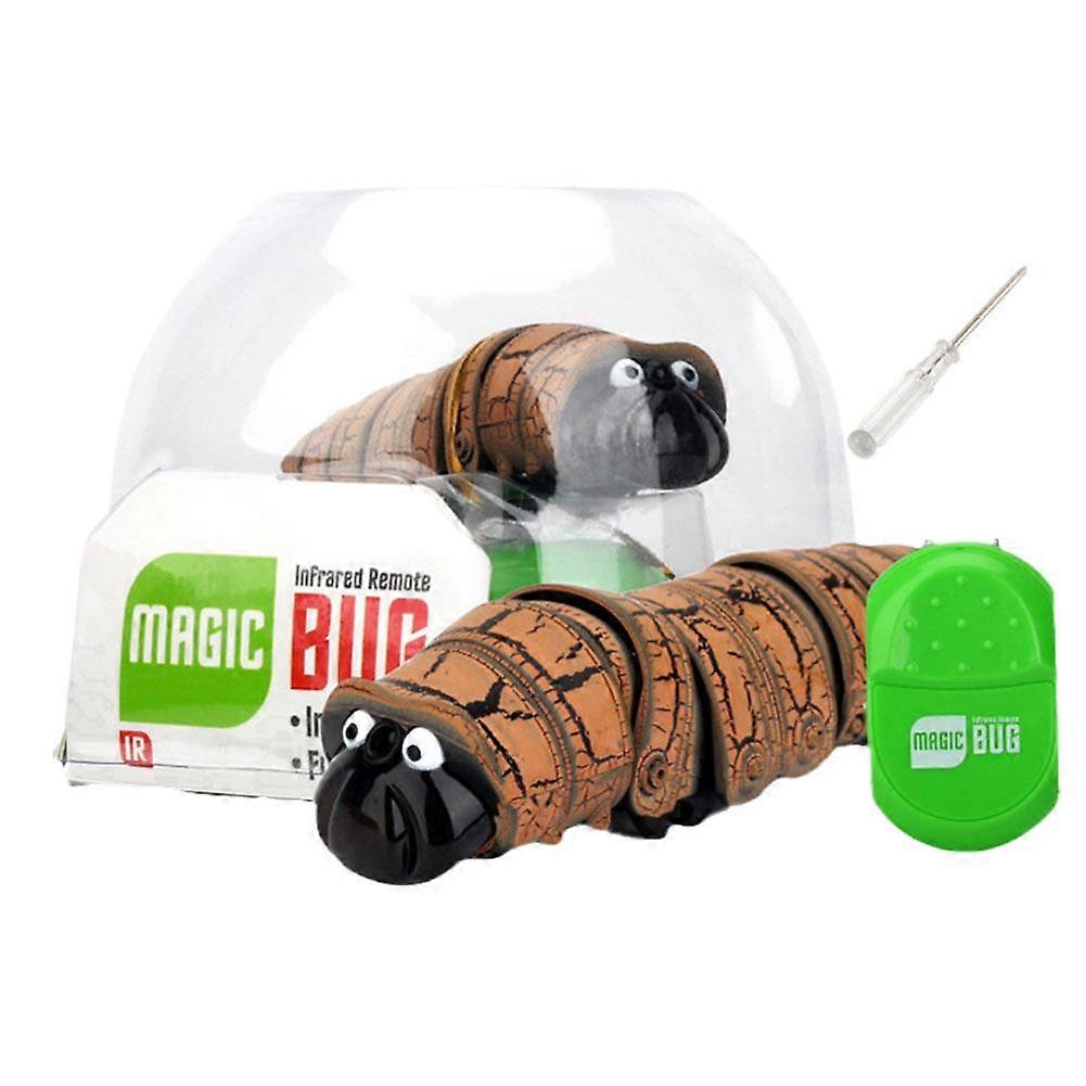 Realistic RC Caterpillar Toy with Remote Control Auto-Avoidance Sensor Crawling Action Lights for Kids Gifts