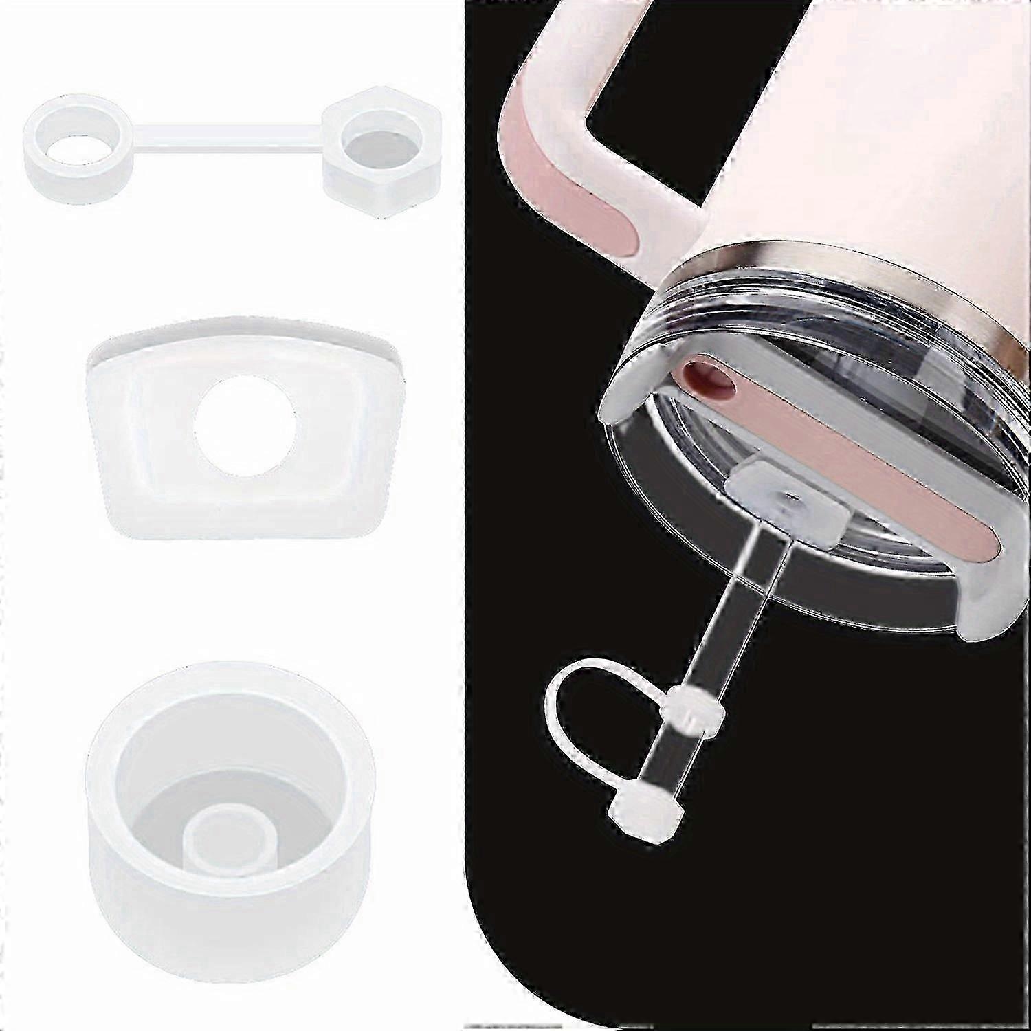 3Pcs Silicone Spill Proof Stopper Set - Mantenha seu Stanley Cup 2.0 40oz/30oz Tumbler Leak-Free!