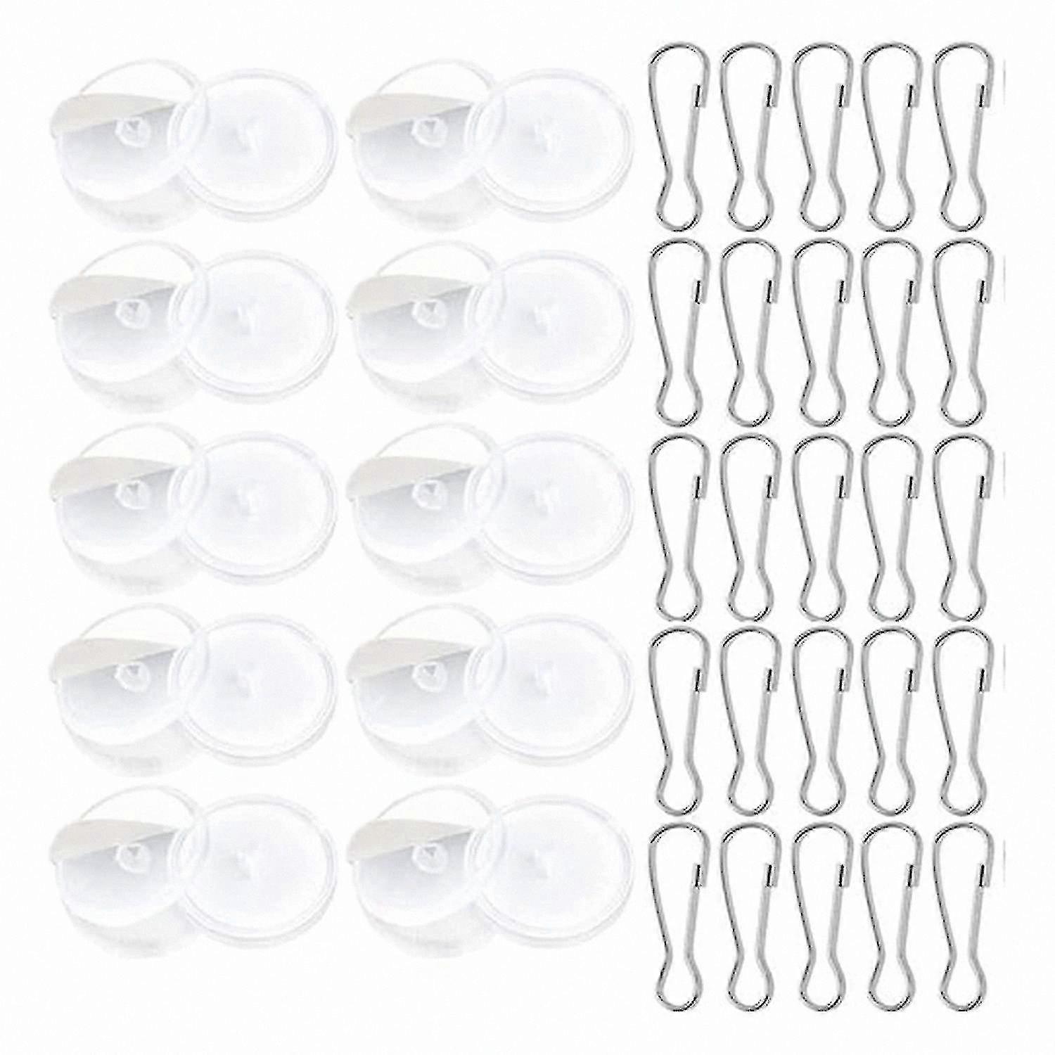 50 Self-Adhesive Ceiling Hooks and 50 Flagpole Clips, Clear Gift Set