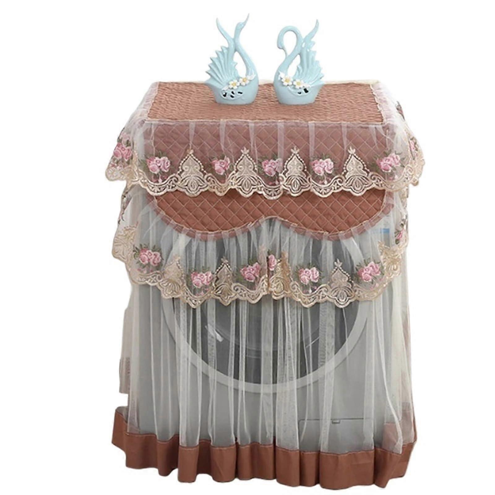 washing machine cover 60*60*85cm washable protector lace for front loader (coffee)