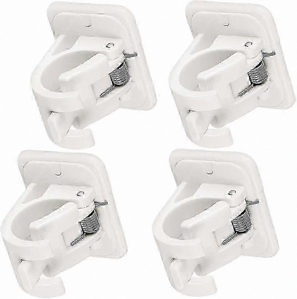 4-Pack Adhesive Curtain Rod Brackets, Wall Mount Hooks for Towel Rails, No-Drill Fixing Solution for Rods and Accessories