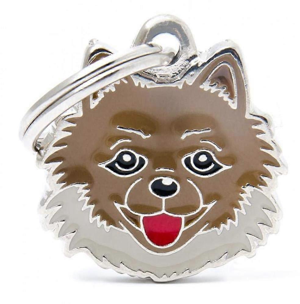 Pomeranian Dog Engraved ID Tag Custom Plate for Cats and Dogs, Personalizable Pet Name Tag, Durable Material