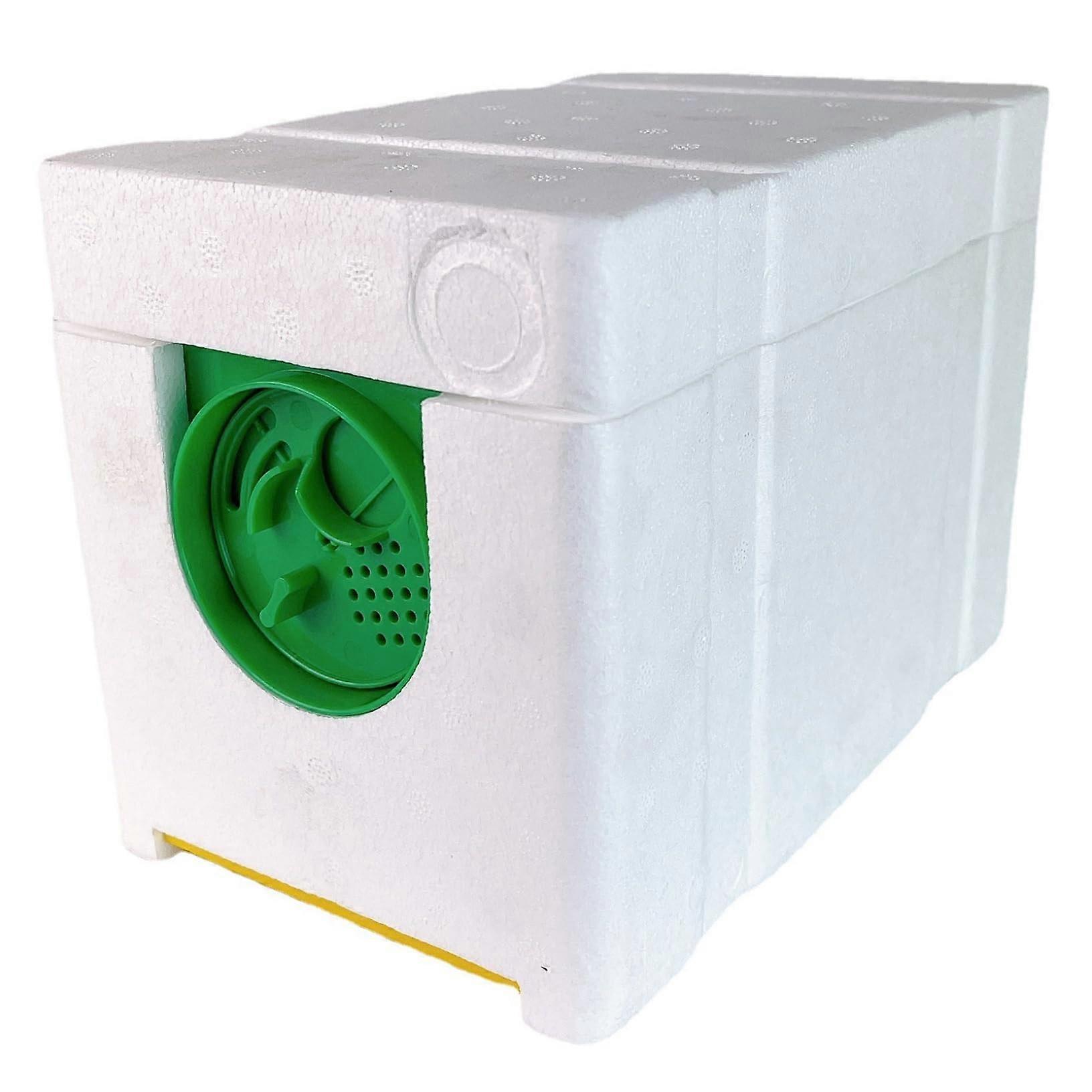 Queen Bee Breeding Box, 4 Frame Plastic Nuc Box with Green Nest Door for Mating and Rearing Queens, Beekeeper Supplies Style 1