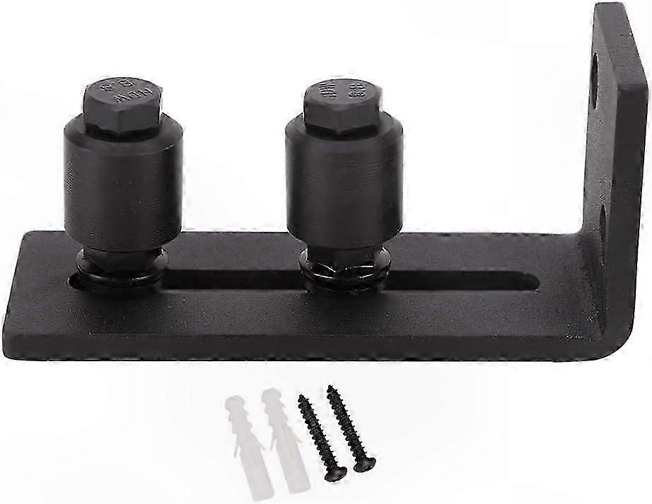 Adjustable Carbon Steel Floor Guide for Sliding Doors, Barn Door Hardware Accessory with Double Roller