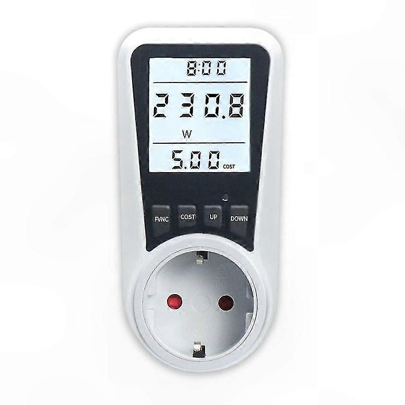 Energy Monitoring Socket with 7 Modes, Backlit LCD, Power Consumption Tracker for Efficiency, Power Meter Plug