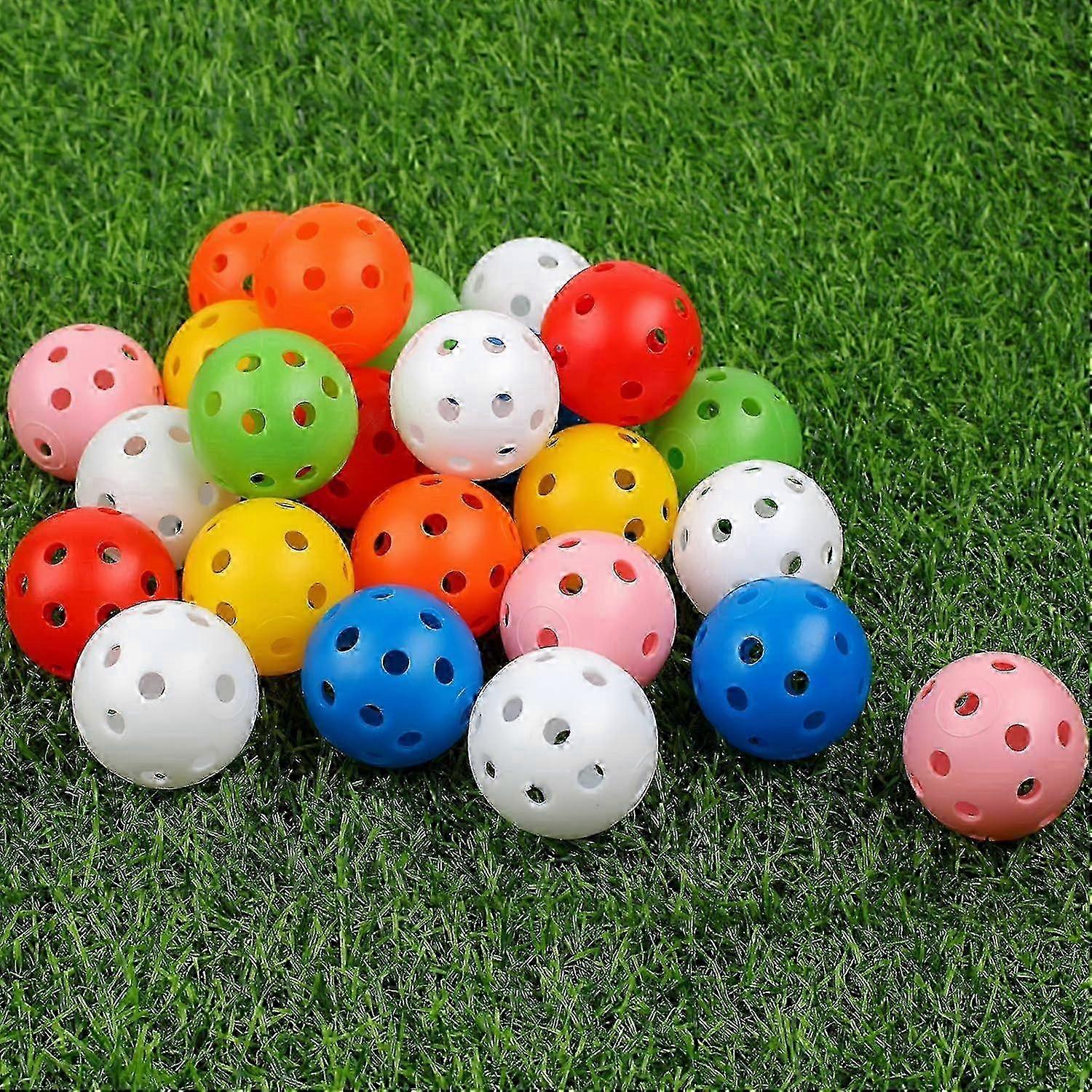24 Pack Golf Practice Balls - 42mm Plastic Training Balls for Backyard & Indoor Multicolor Use