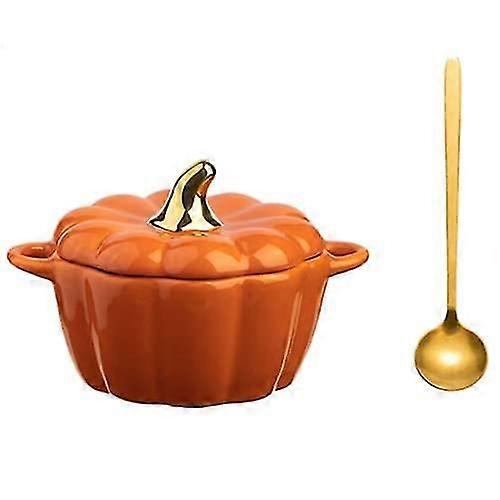 Pumpkin With Lid Casserole With Nonstick-coated Pot Versatile Pot Pot Pot Contains Spoon Suitable For All Types Of Stoves, Orange