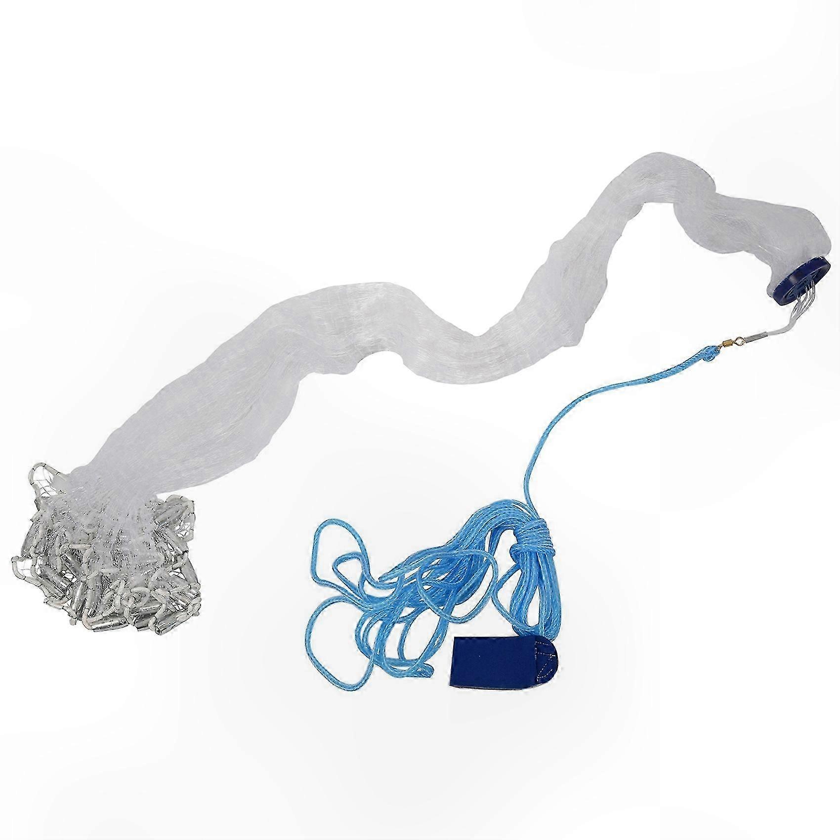 8Ft 2.4M Fishing Net Bait Easy Throw Hand Cast 3/4 inch Strong Nylon Mesh + Sinker