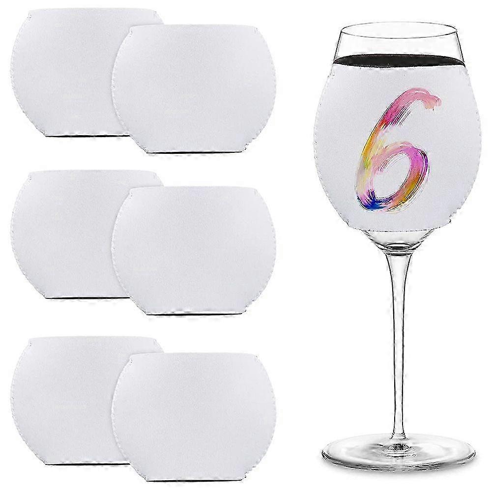 6 PCS Sublimation Blanks Wine Glass Sleeve Neoprene Wine Glass Insulator Cover for Glass Sublimation Ornaments Supplies