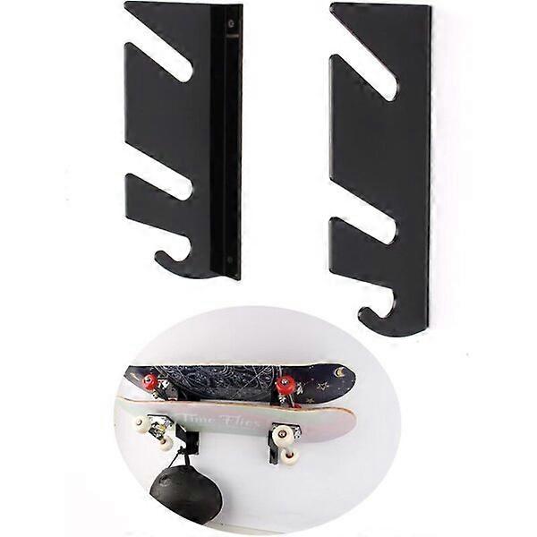 Skateboard storage rack, made of 5mm acrylic board with hooks at the bottom for hanging items