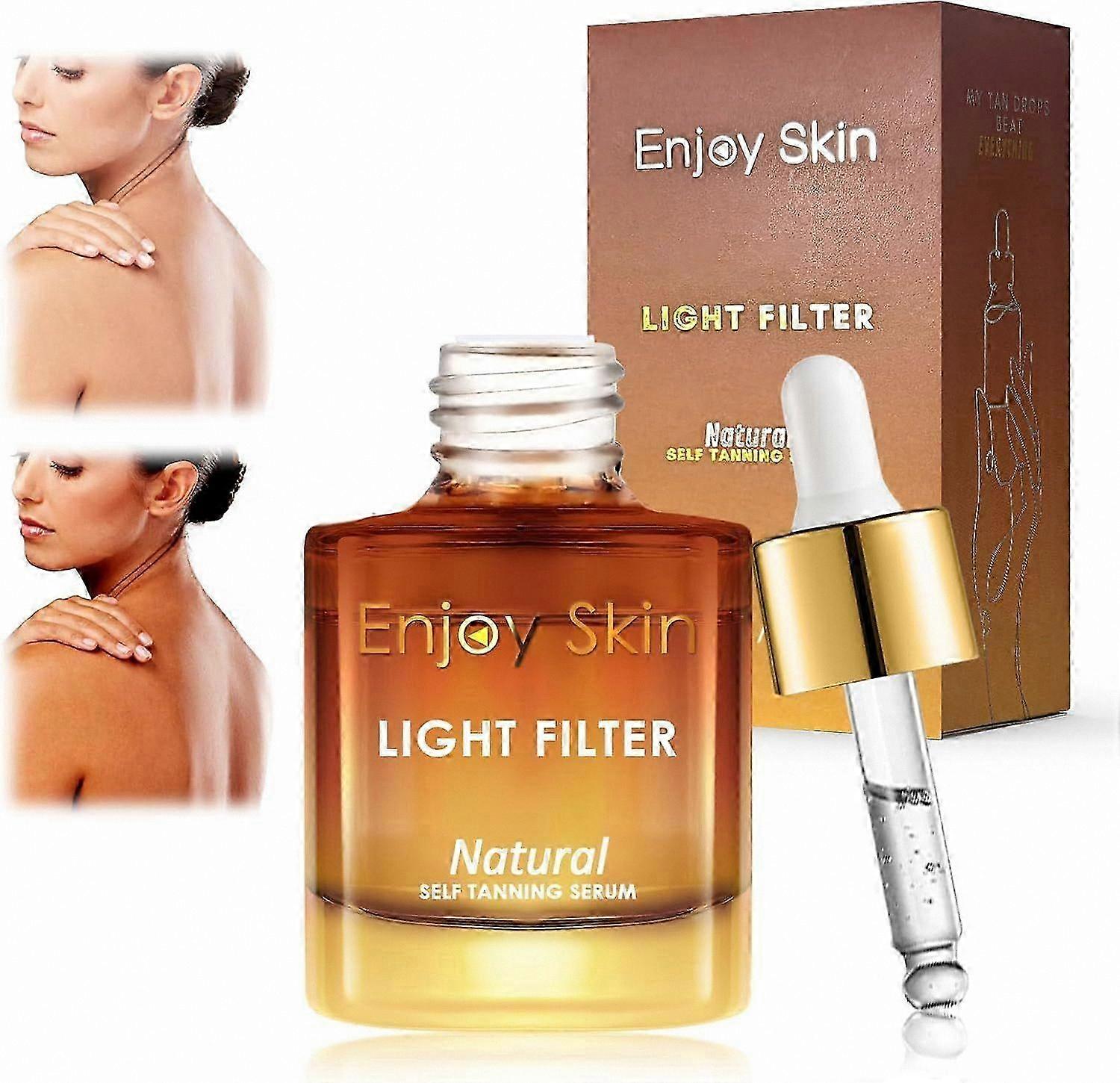 Tanning Serum for Custom Glow, 30ml Natural Bronzer Drops, Luminous Sunless Tan Solution for Body Use