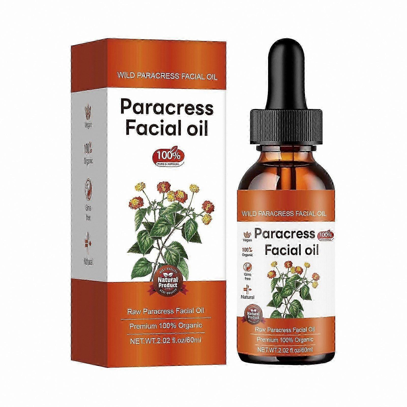 Organic Paracress Facial Oil, Pure Anti-Aging Serum, Smooths Fine Lines and Wrinkles, 100% Natural Plant-Based Formula for All Skin Types