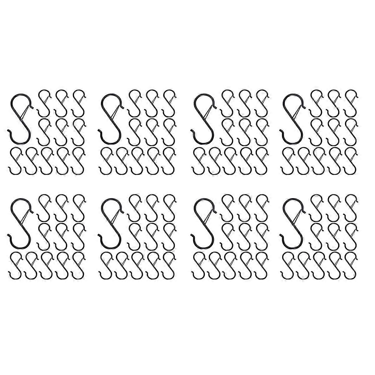 S Hooks for Hanging - S Shaped Hooks for Kitchen Utensil and Closet Rod - Black S Hooks for Hanging