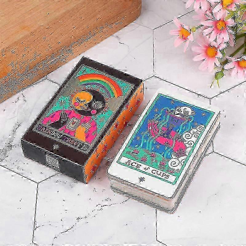 Rainbow Tarot Card Set - English Guide for Fortune Telling Fun