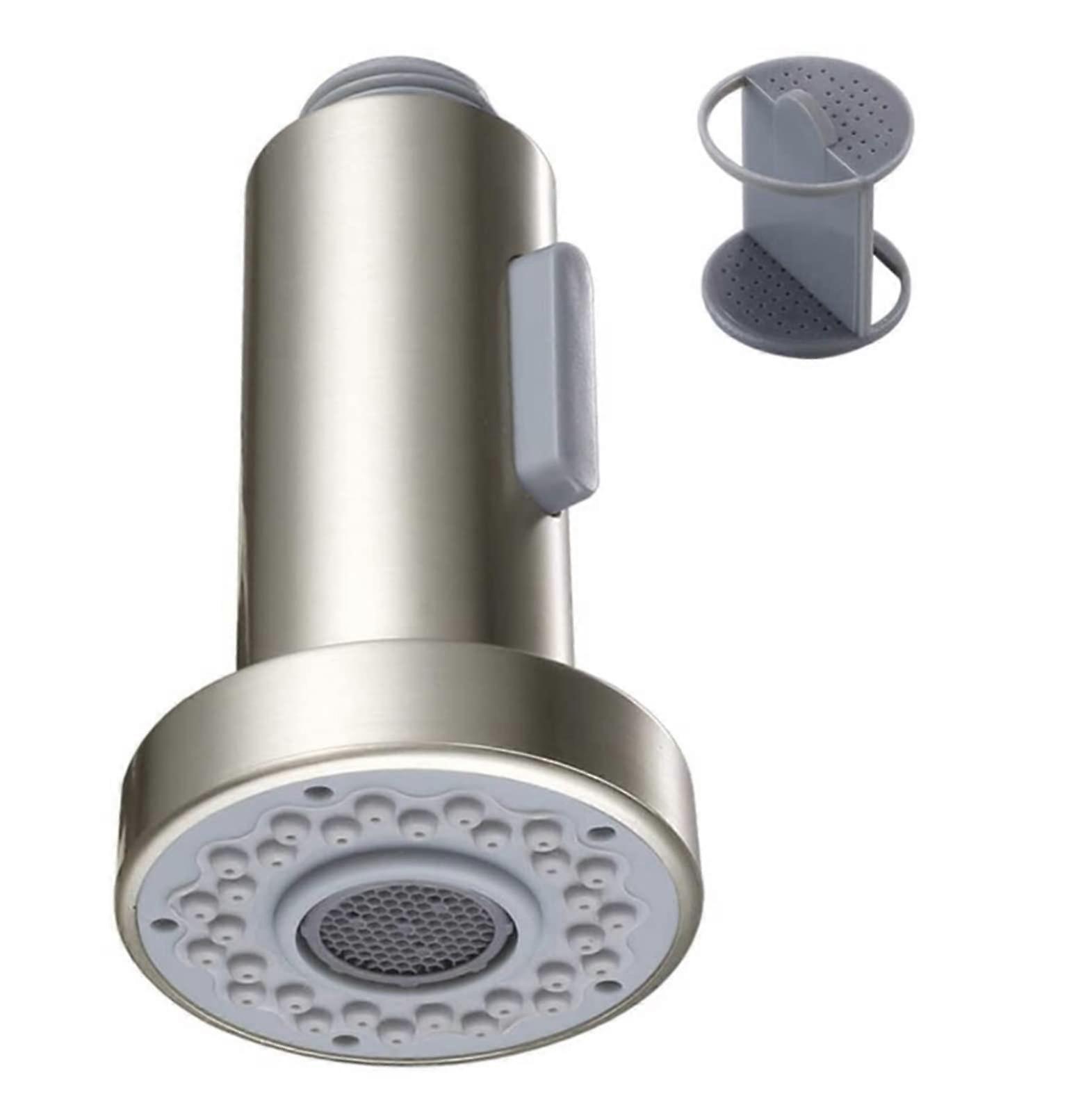 Kitchen Faucet Sprayer Pull Out Nozzle Replacement Parts Brushed Nickel Dual Function Compatible with Kitchen and Bathroom