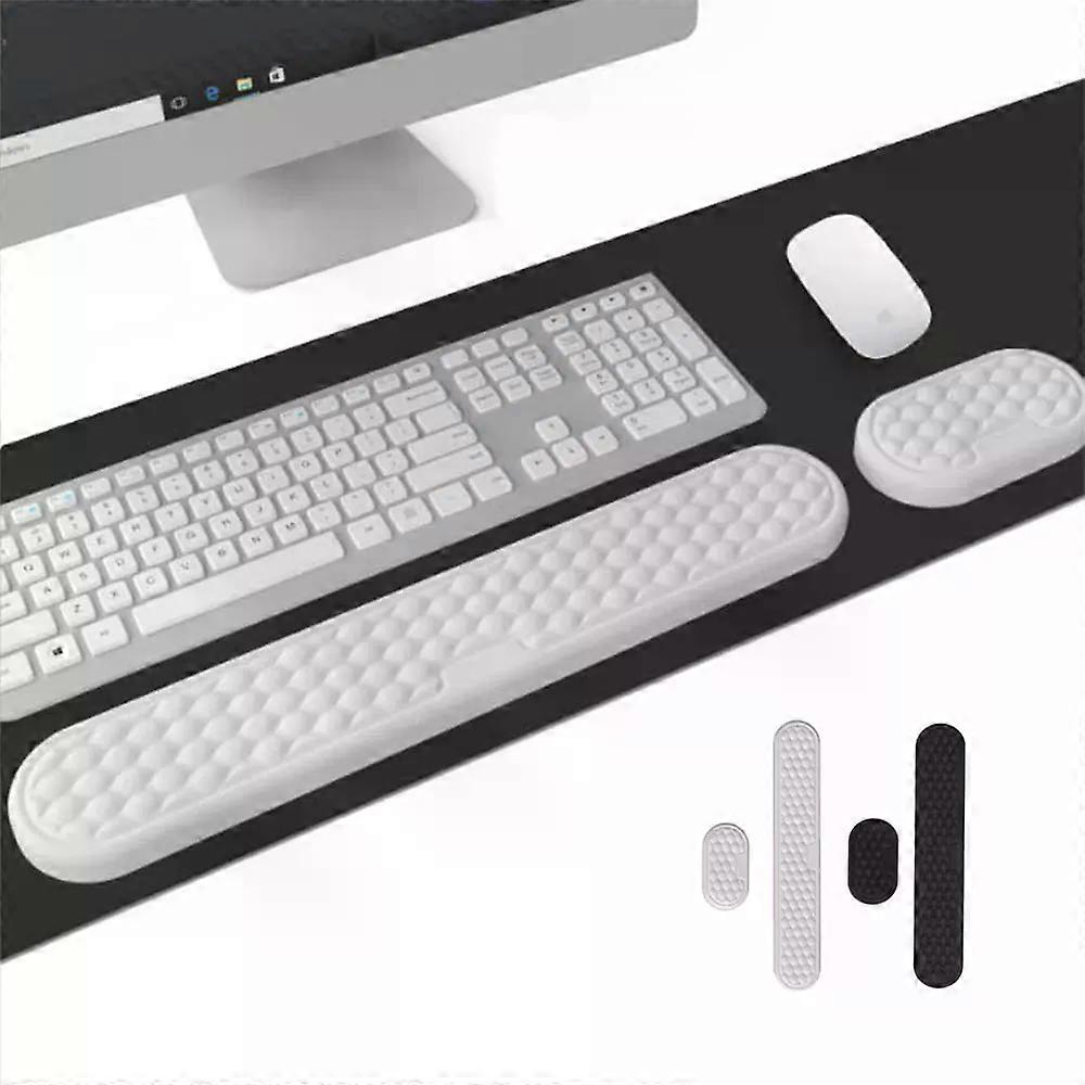Support de poignet Tapis de souris avec mousse à mémoire de forme Rebond lent PU Base antidérapante Clavier à ondulation d’eau Repose-poignet