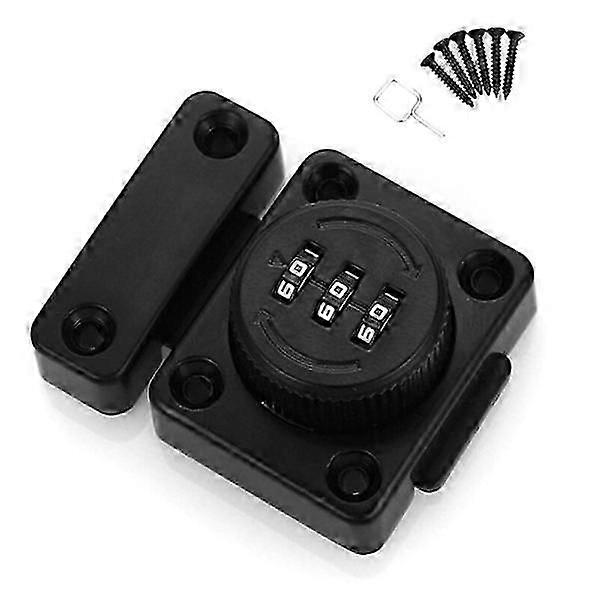 Cabinet Door Lock, Keyless Combination Lock, 3-Digit Code Mechanical Lock for Kitchen Cabinets, Black Cs fast