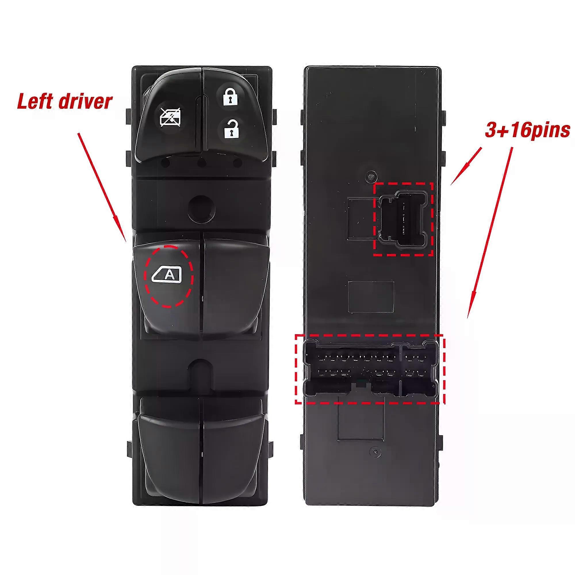 unique 25401-3DF0B 254013DF0B For Nissan X-Trail Qashqai Tiida Sylphy 2011-2017,Left Side Master Power Window Control Switch Button