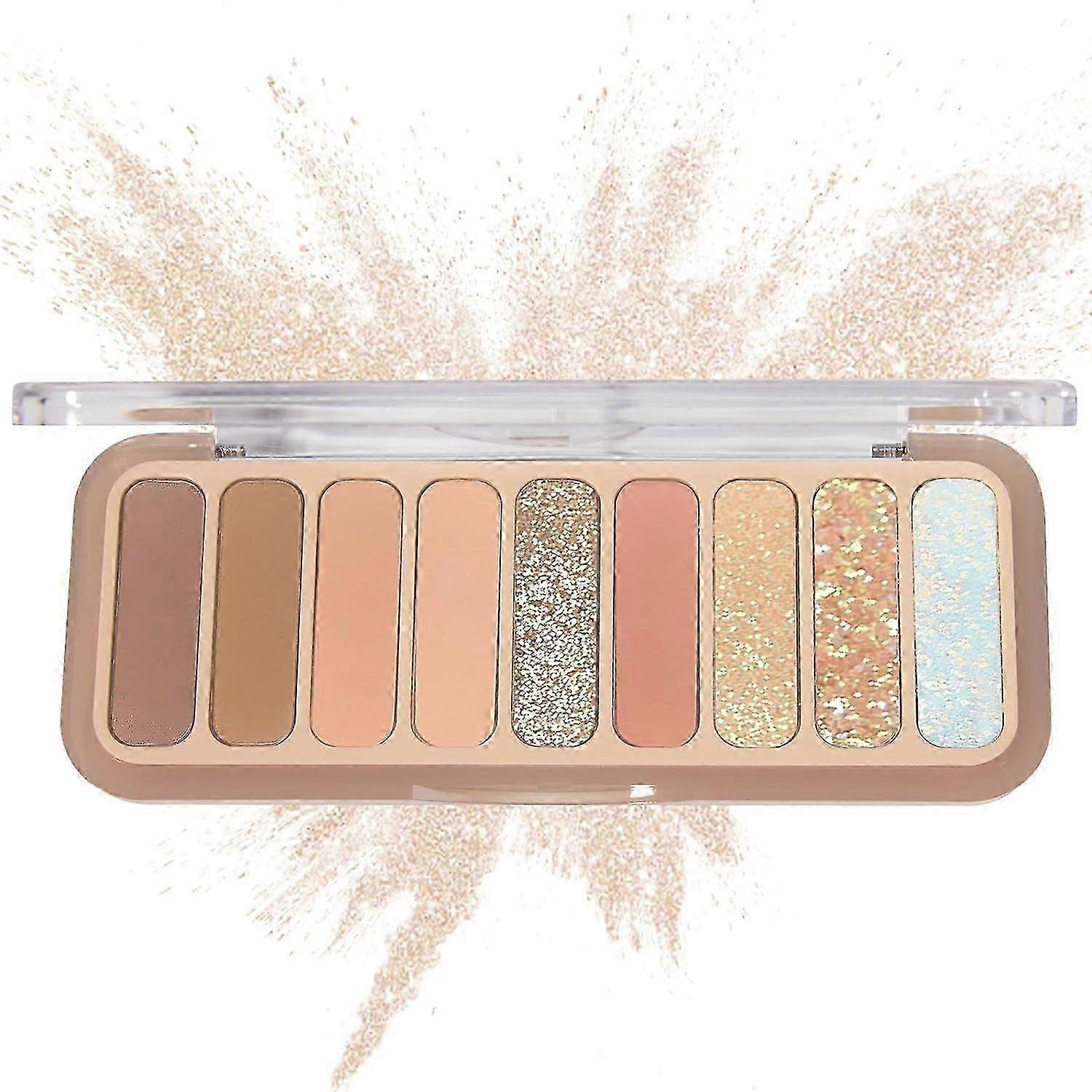 Naked Eyeshadow Palette 9 Colors Neutral Nude Matte Shimmer Glitter Eye Shadow Pallet High Pigmented Ultra, Cement color(Peach Style)