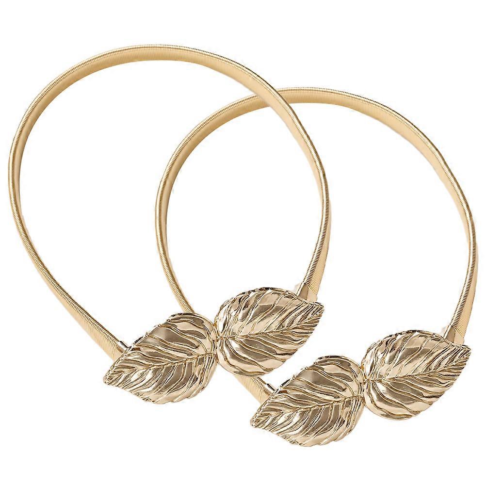 2pcs Decorative Leaf Curtain Buckle Home Curtain Tiebacks Silver Alloy for Curtain