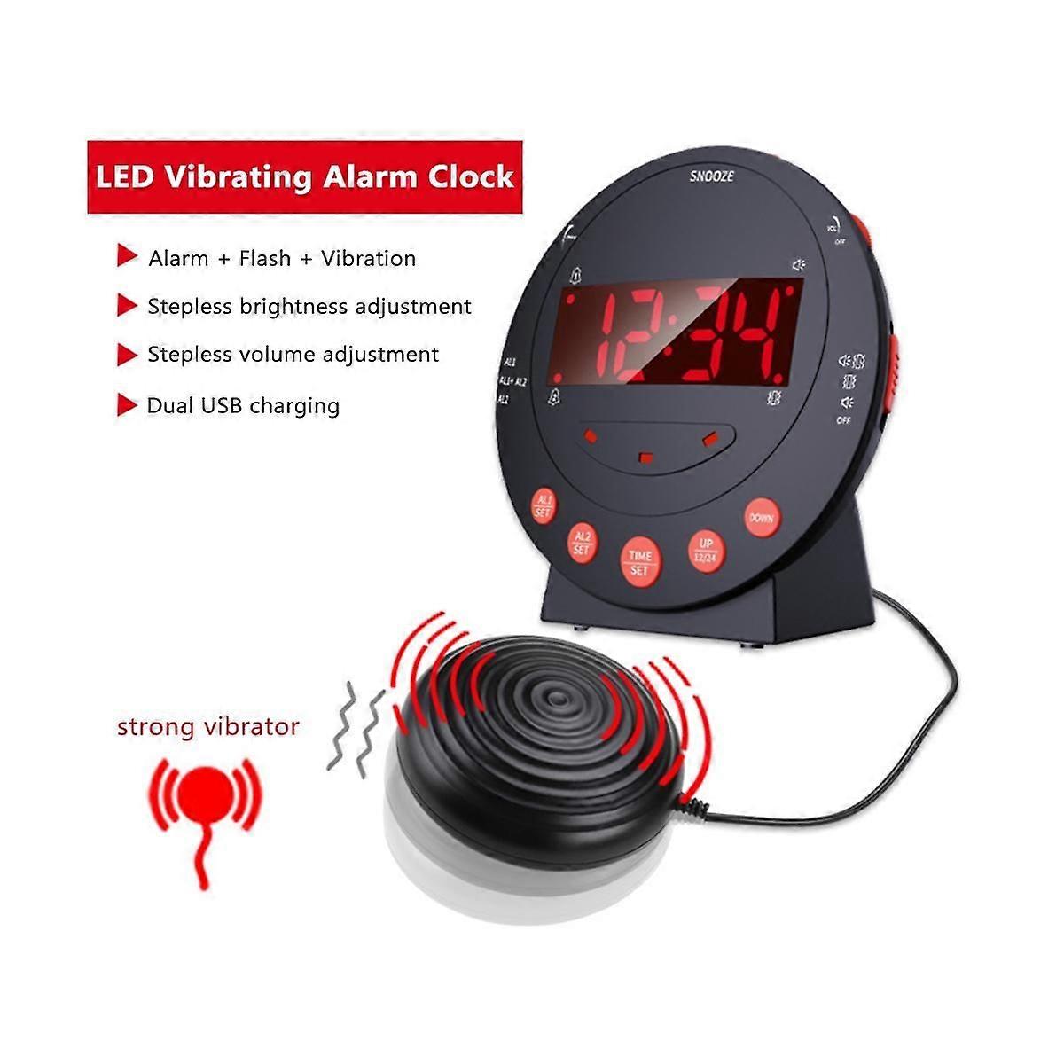 LED Flashing Light Clock Stepless Volume Adjustment Electronic Alarm Clock Digital Desk Powerful Vi