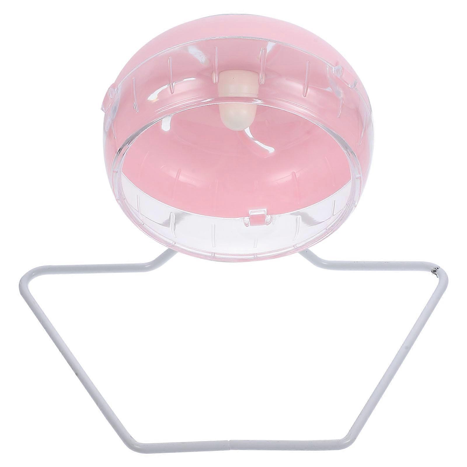 Silent Hamster Wheel Pet Toys Indoor Pet Use Pink 22.40X15.00X12.80CM Adjustable Stand 1 Set