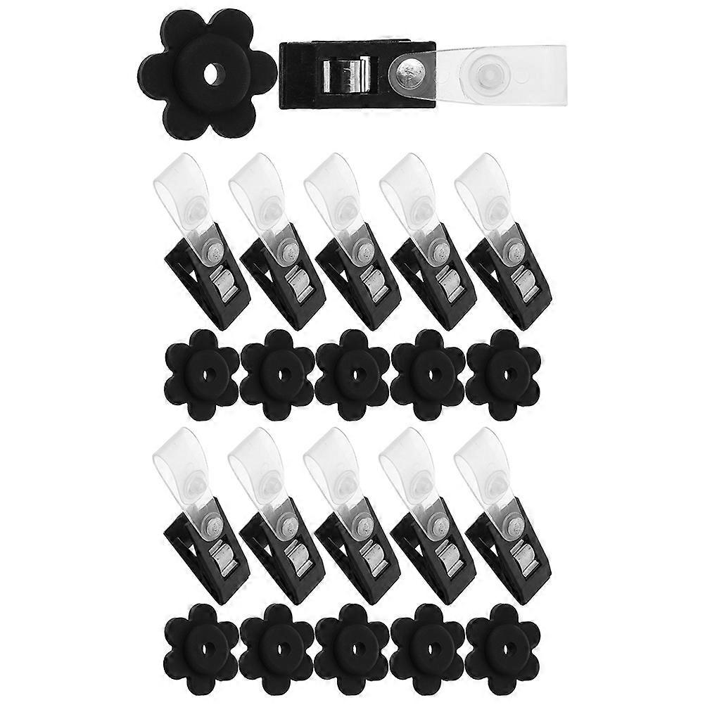 Black Anti Wind Flag Clips Lawn Flag Stopper for Flagpole 1Set Plastic