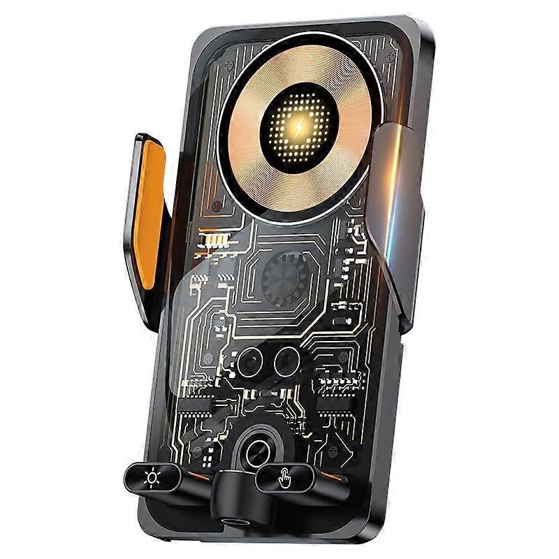Car Phone Holder, Auto-Clamp Smart Sensor 15W Qi Fast Charging Car Dashboard Air Vent Phone Holder for iPhone8/15 Pro Max/Samsung/Google(Silver)