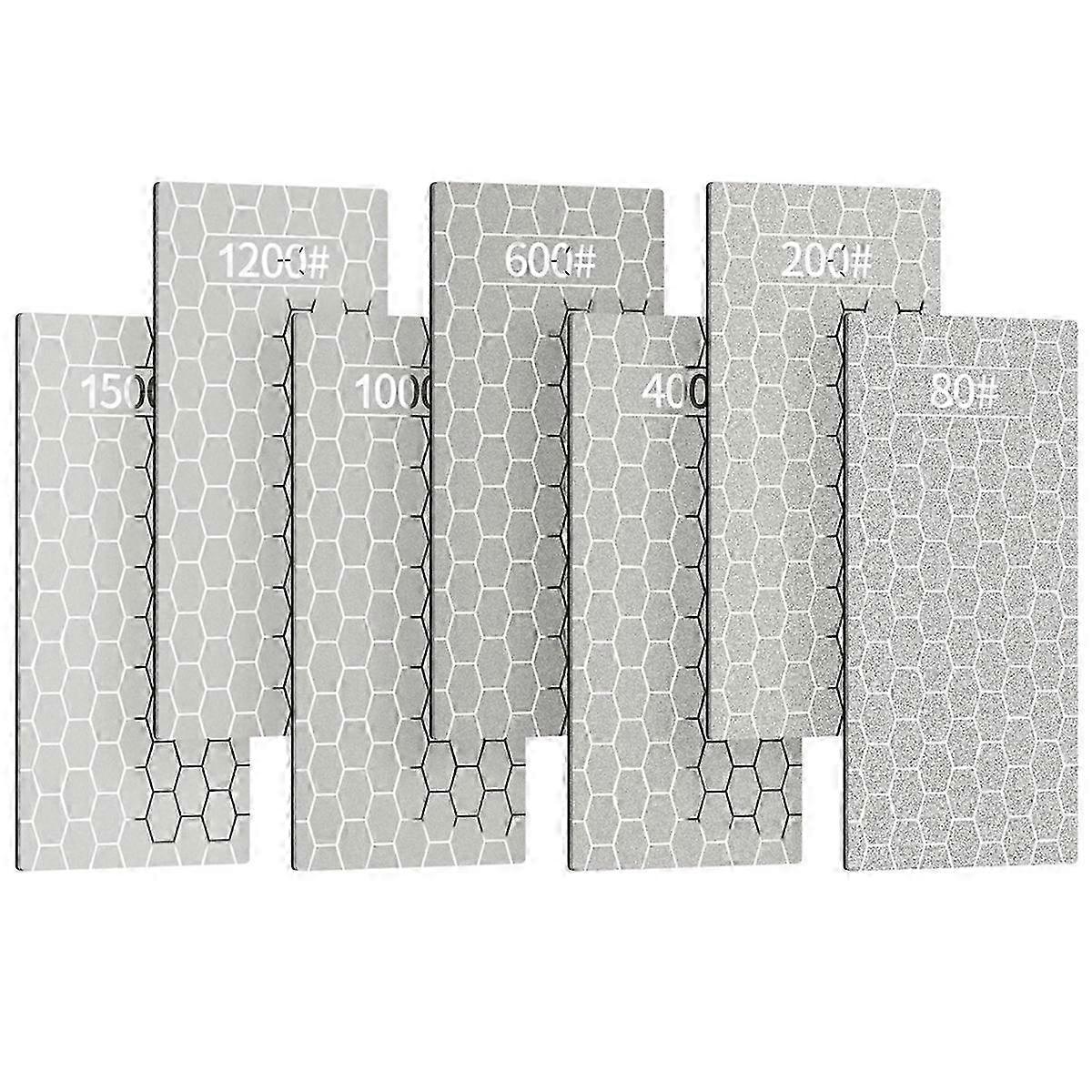 7-Piece Diamond Sharpening Stone Set: Knife & Sharpener Plate for Kitchen & Outdoors Use